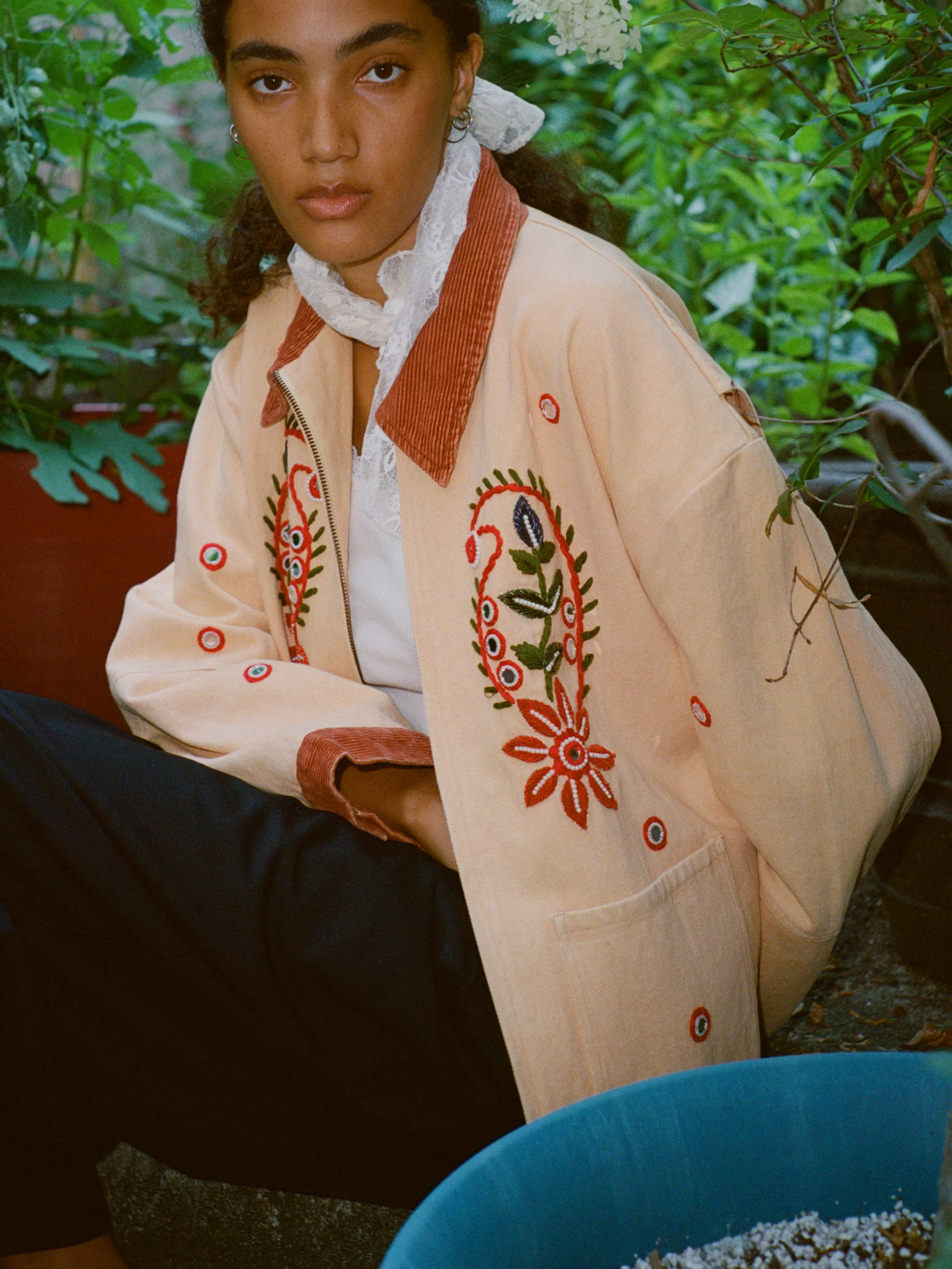 Paisley Motif Hand Embroidered Work Jacket - Image 18