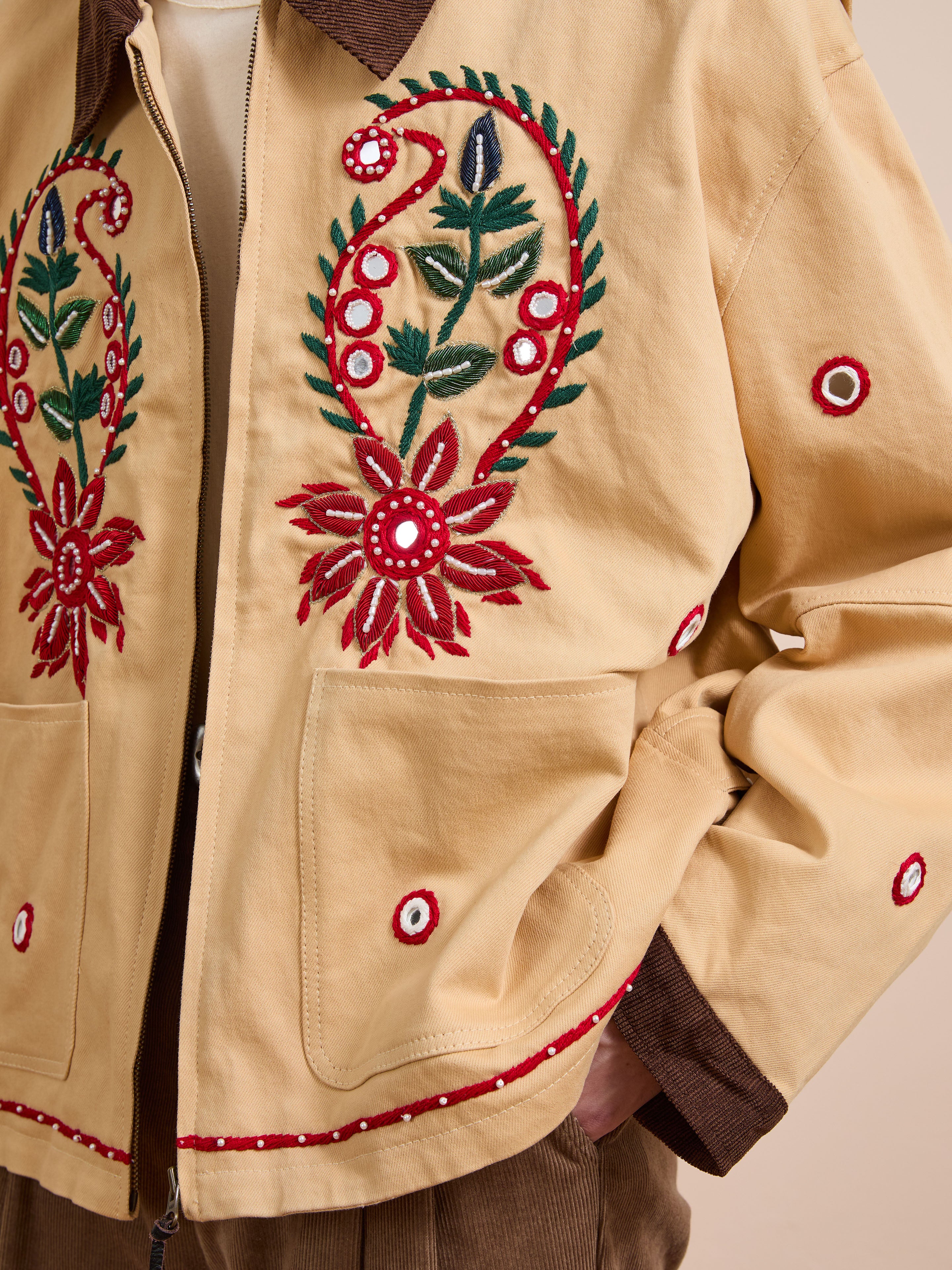 Paisley Motif Hand Embroidered Work Jacket - Image 2