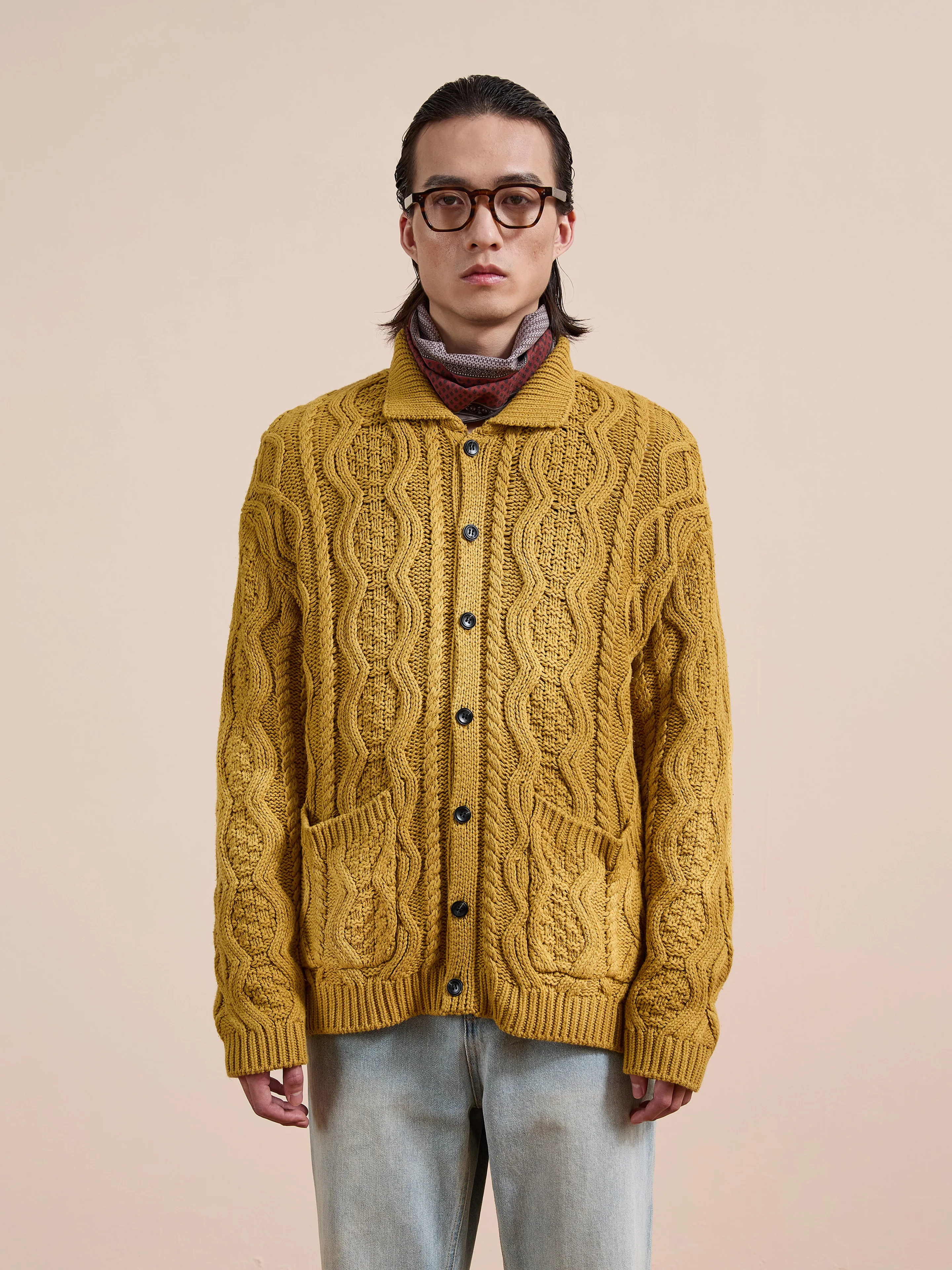Cable Knit Buttoned Cardigan