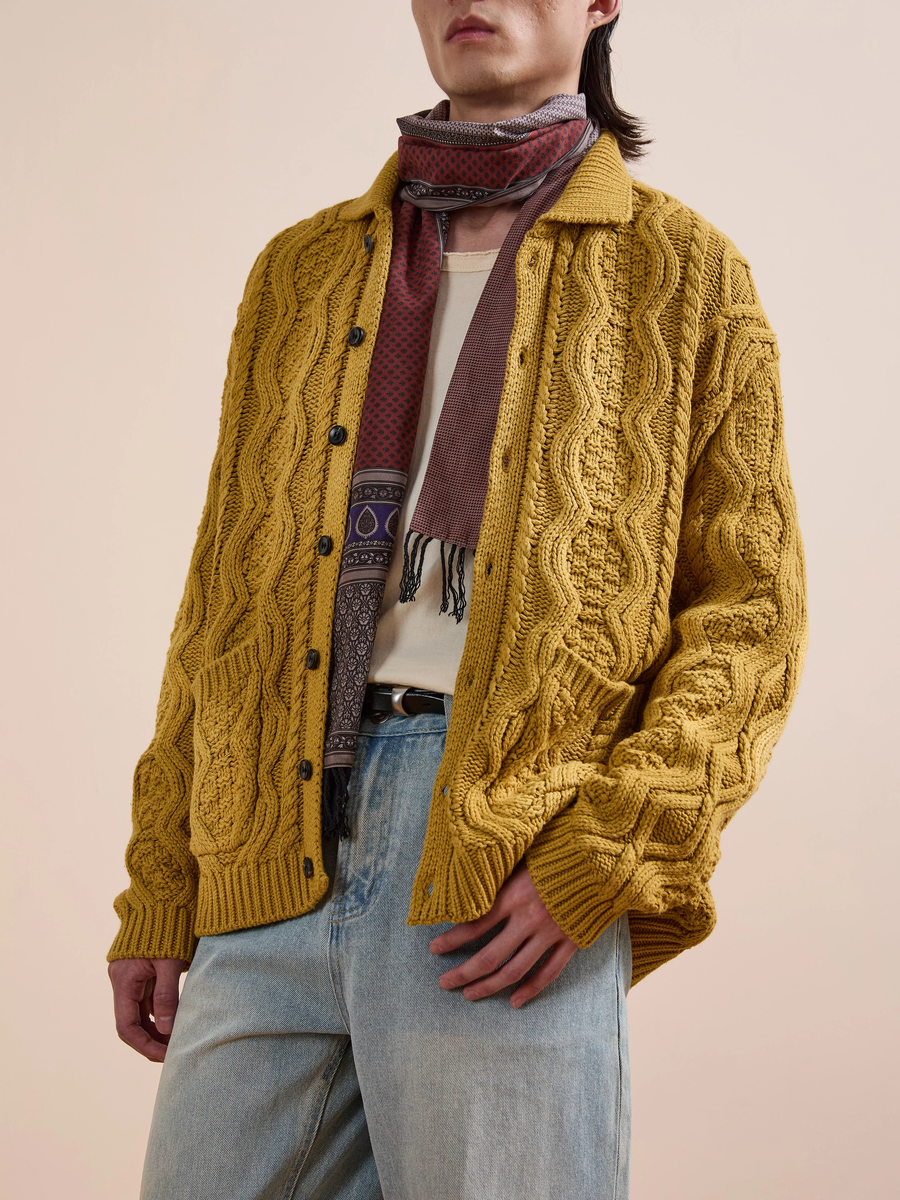 Cable Knit Buttoned Cardigan - Image 2
