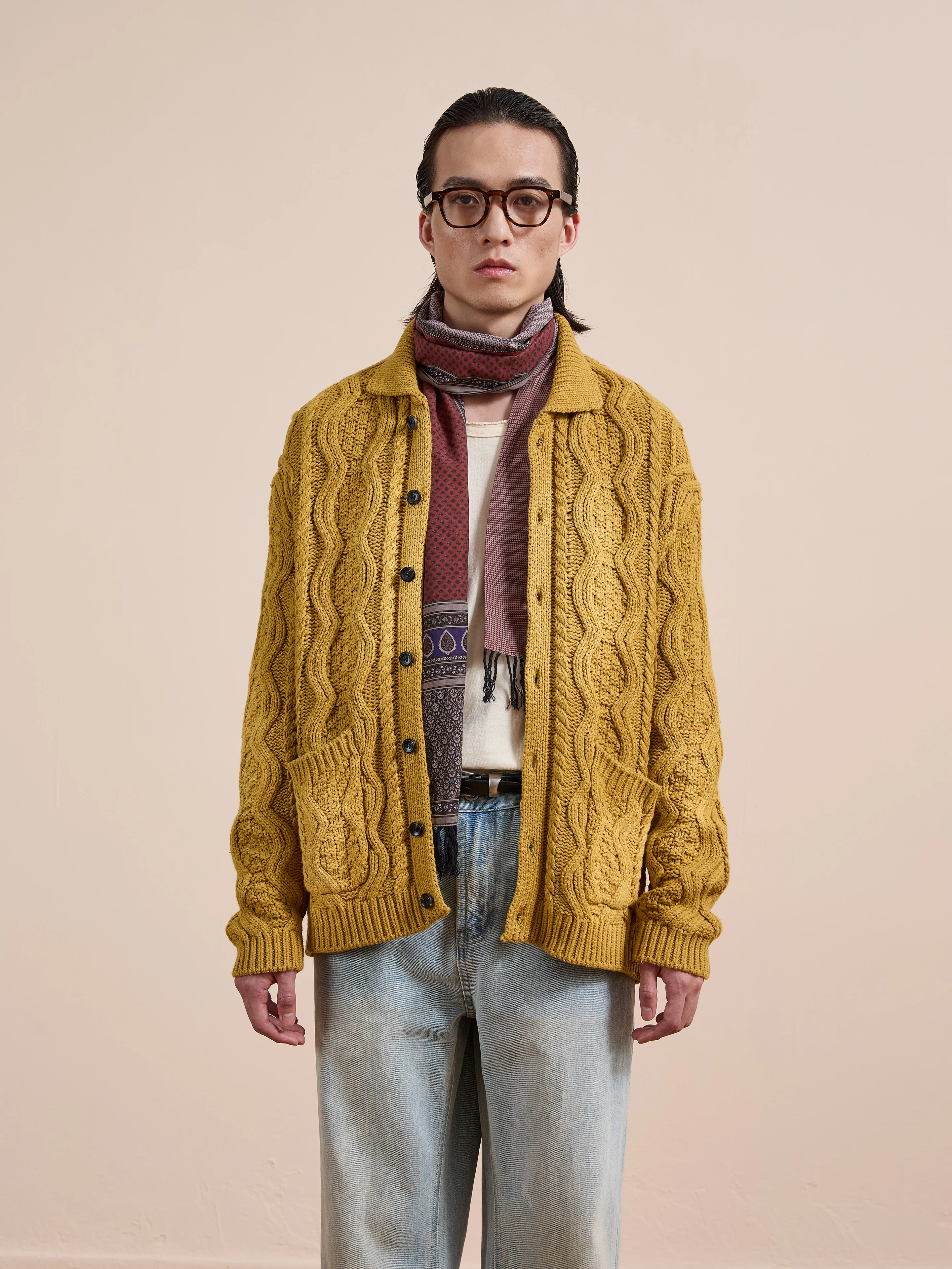 Cable Knit Buttoned Cardigan - Image 3