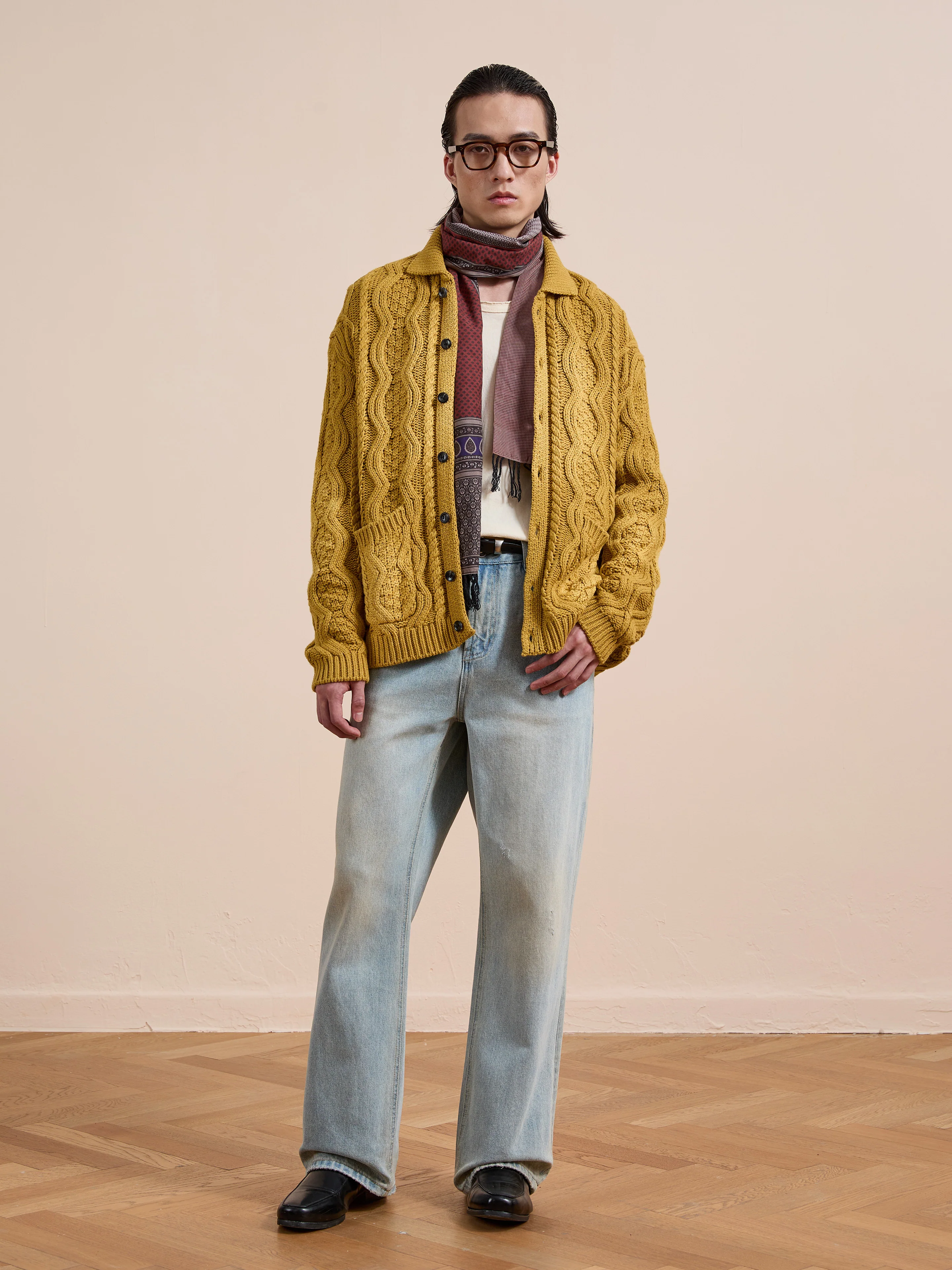 Cable Knit Buttoned Cardigan - Image 7