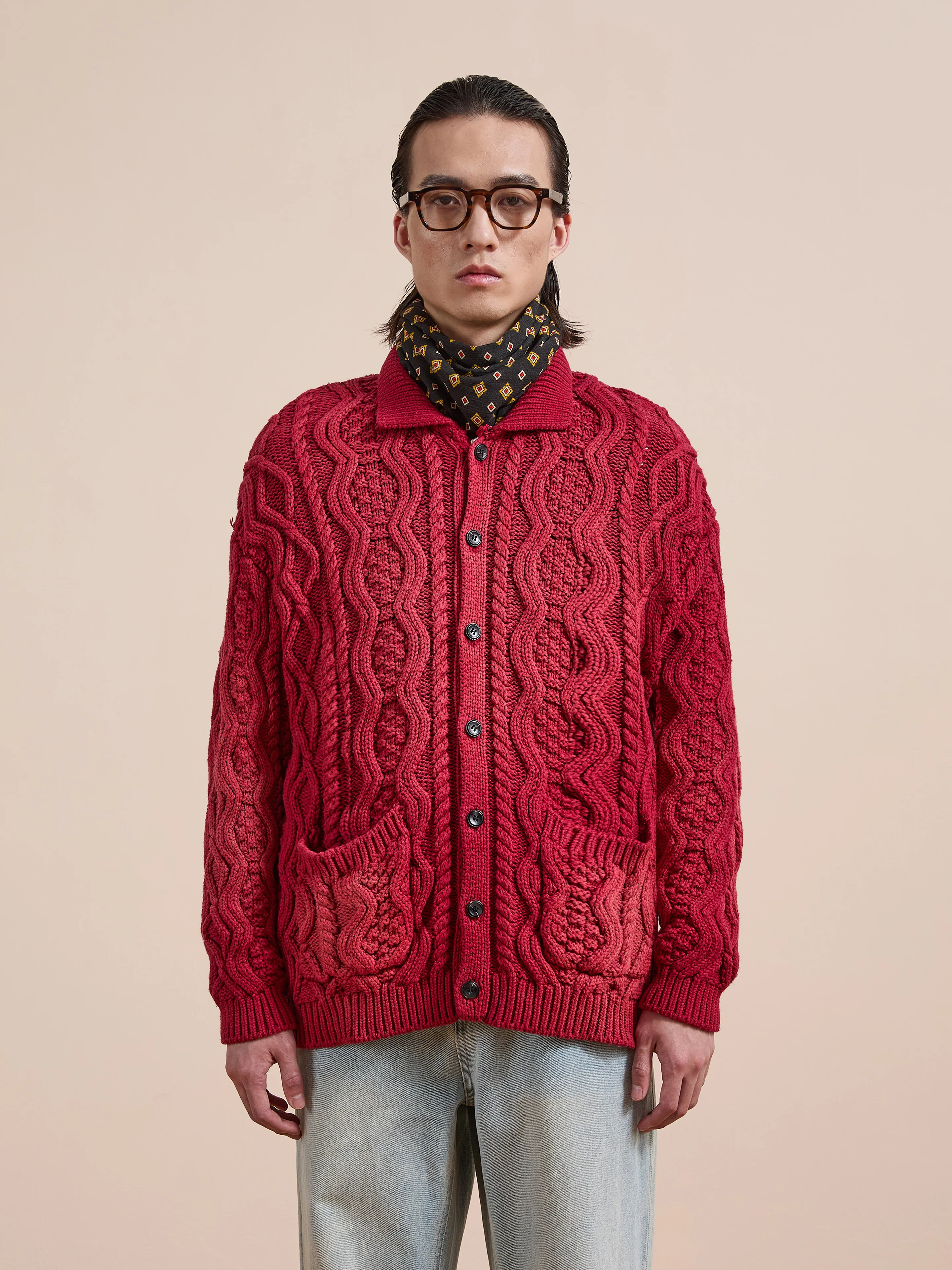 Cable Knit Buttoned Cardigan