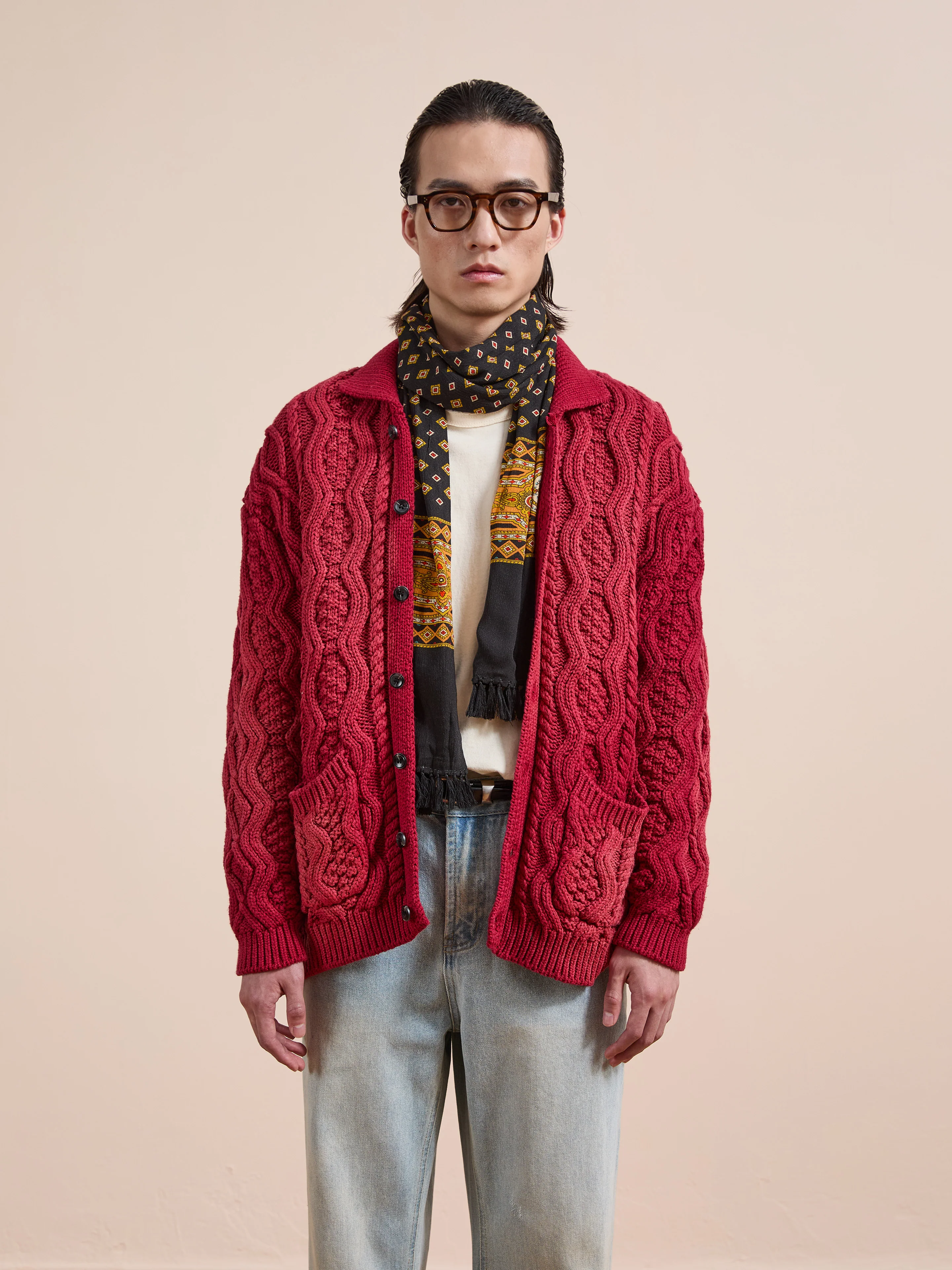 Cable Knit Buttoned Cardigan - Image 3