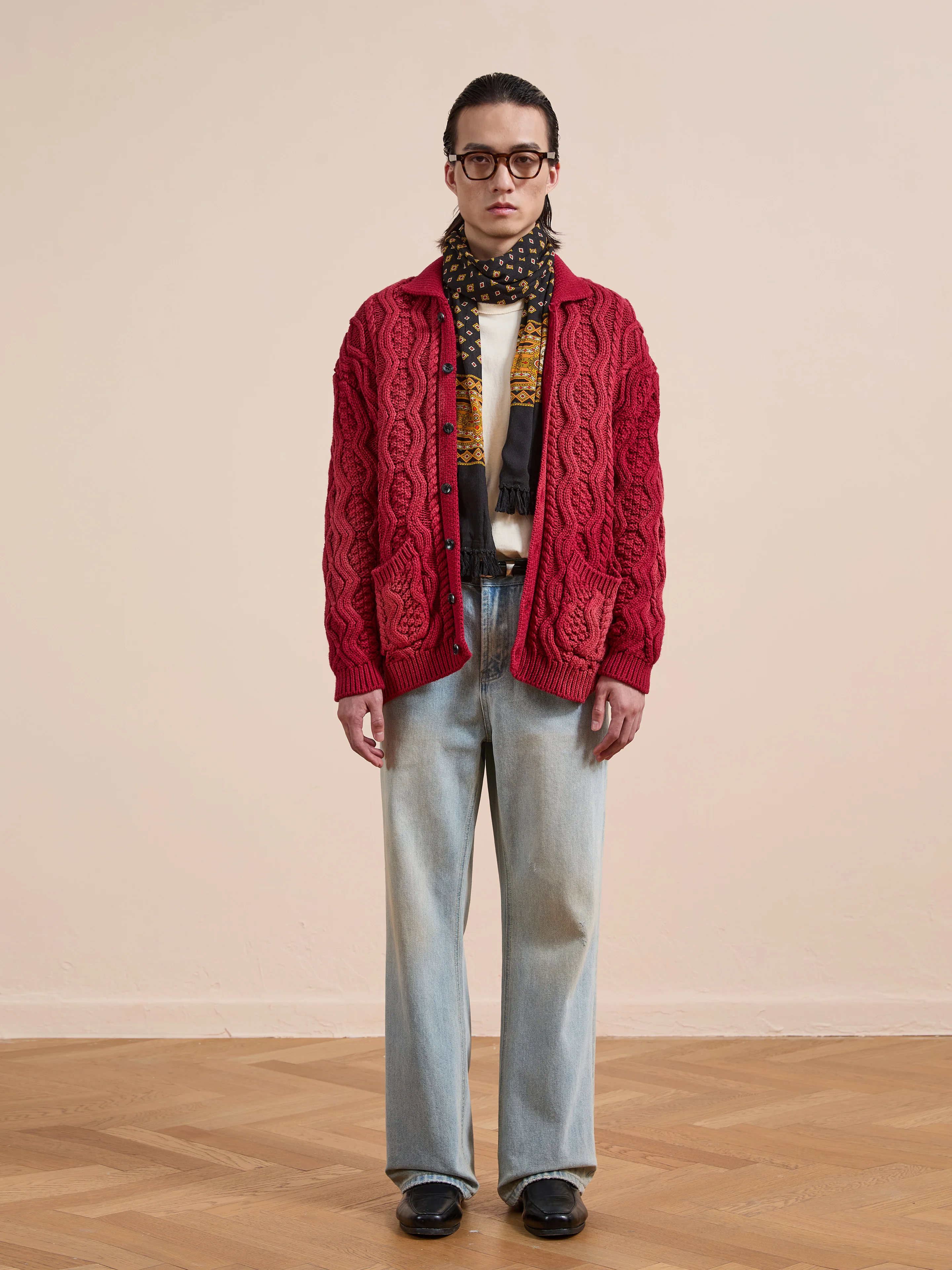 Cable Knit Buttoned Cardigan - Image 5