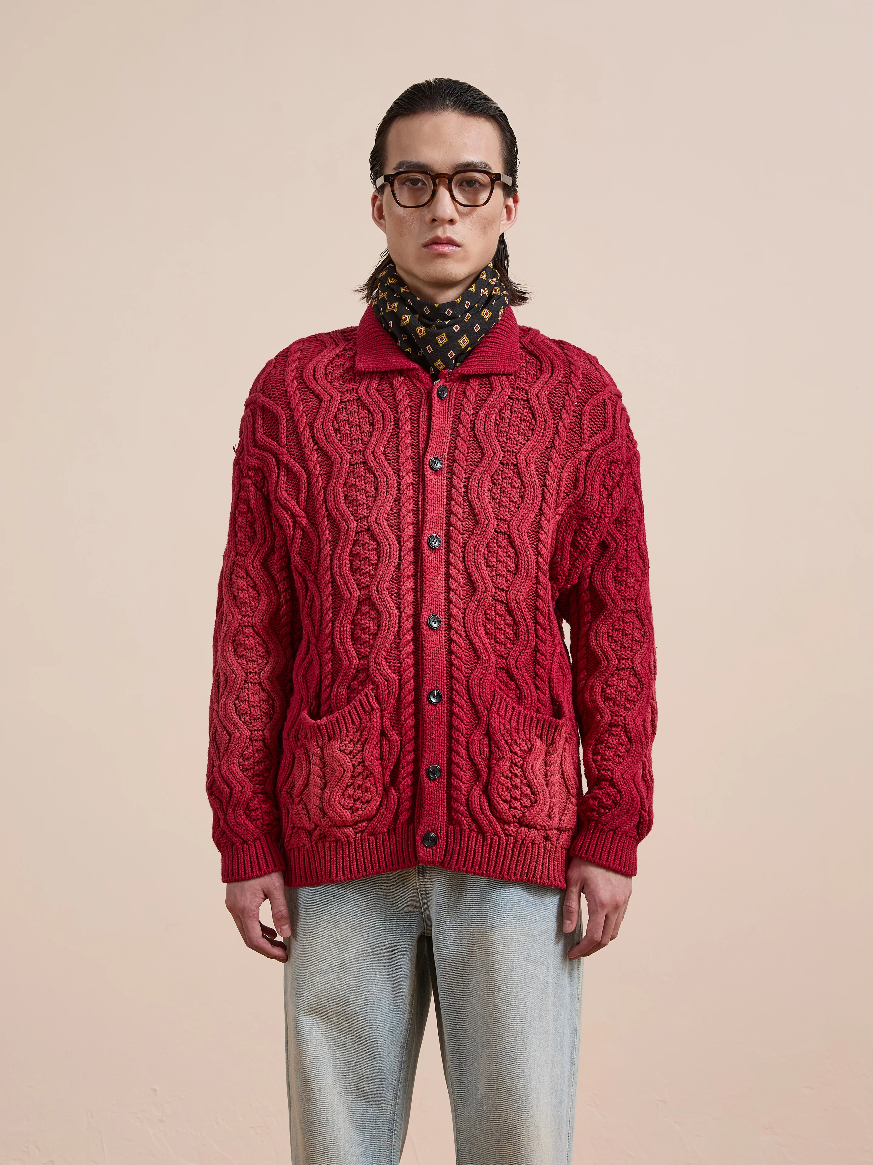Cable Knit Buttoned Cardigan - Image 8