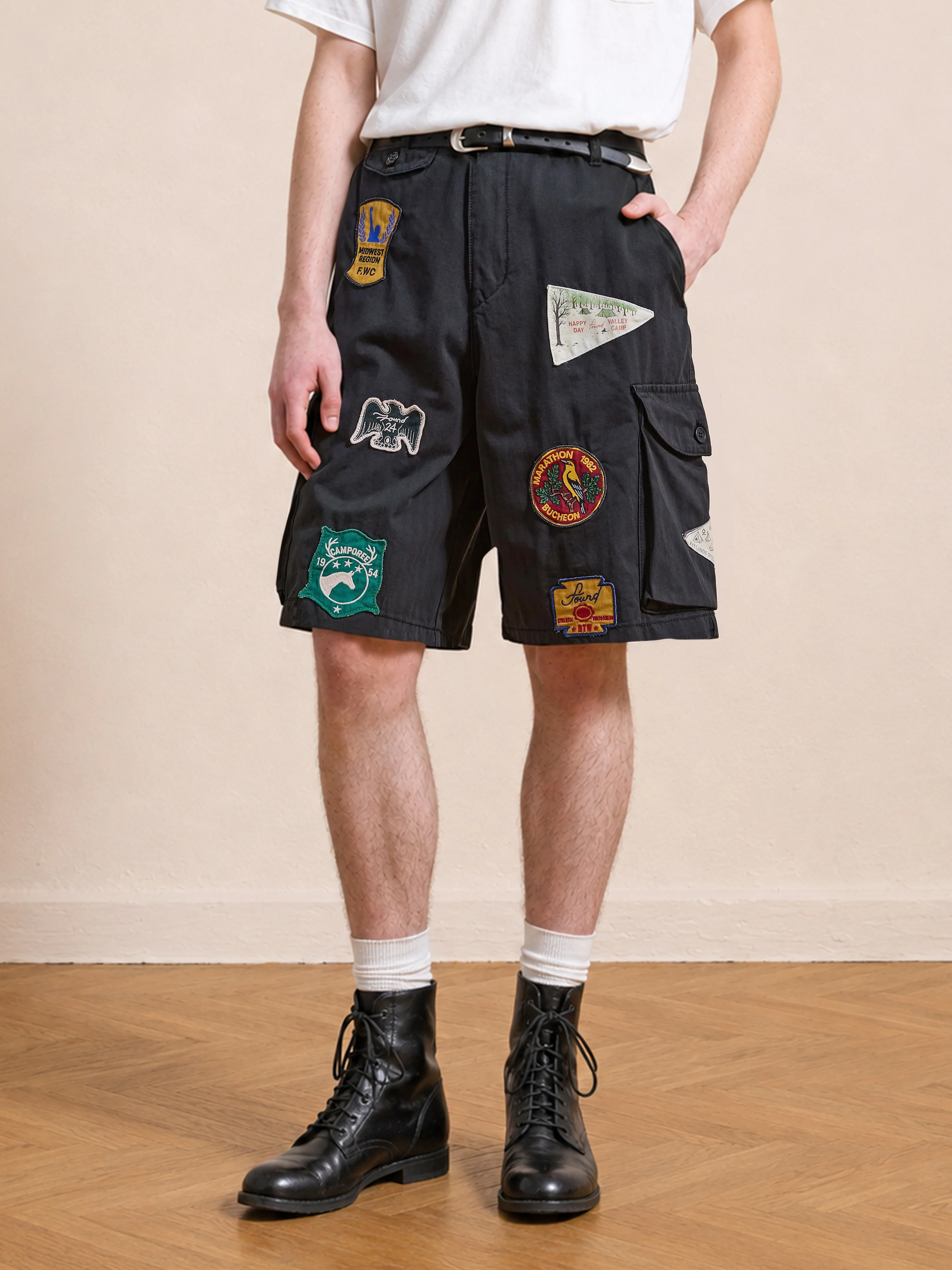 Patchwork Cargo Shorts