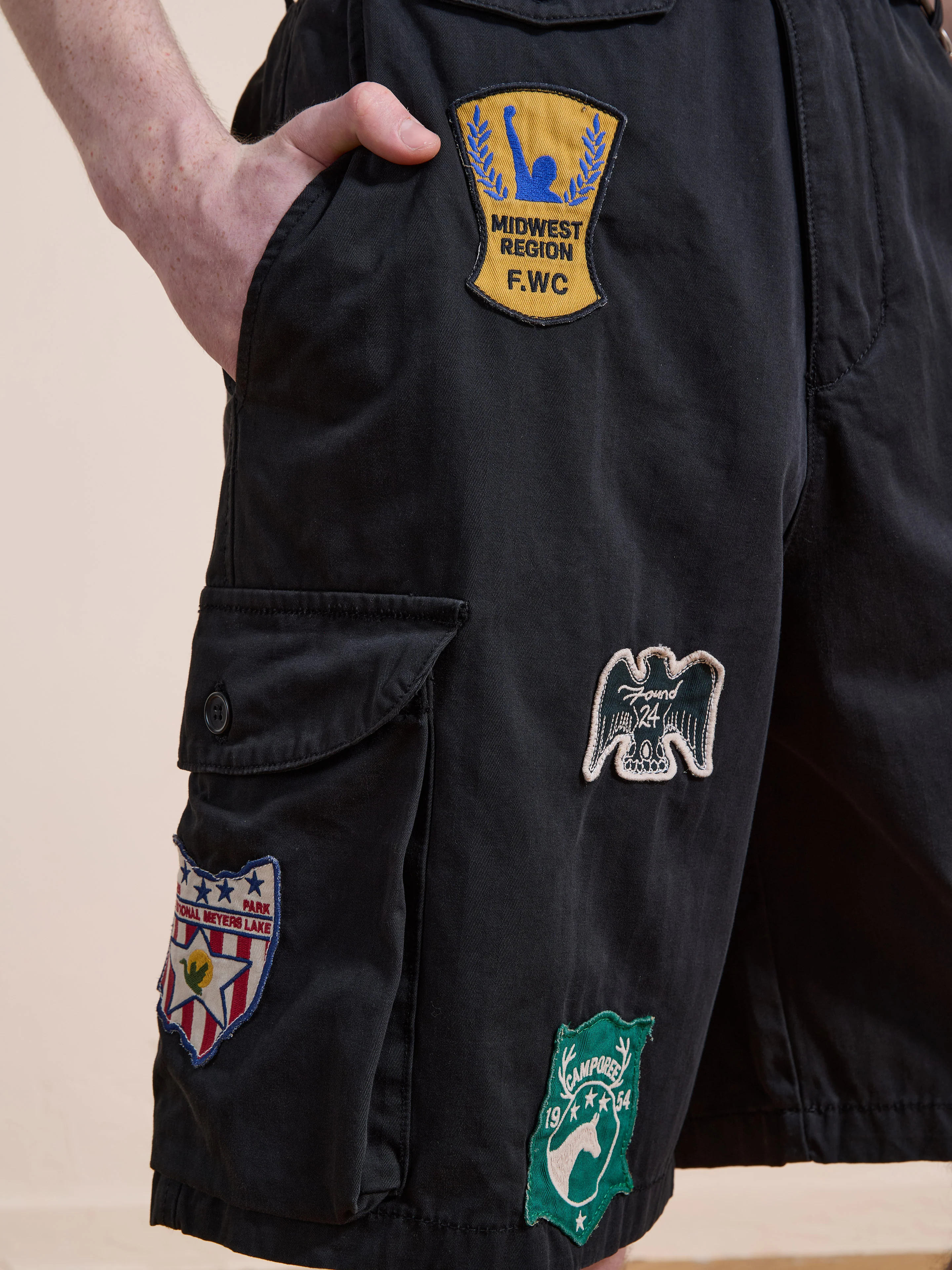 Patchwork Cargo Shorts - Image 2