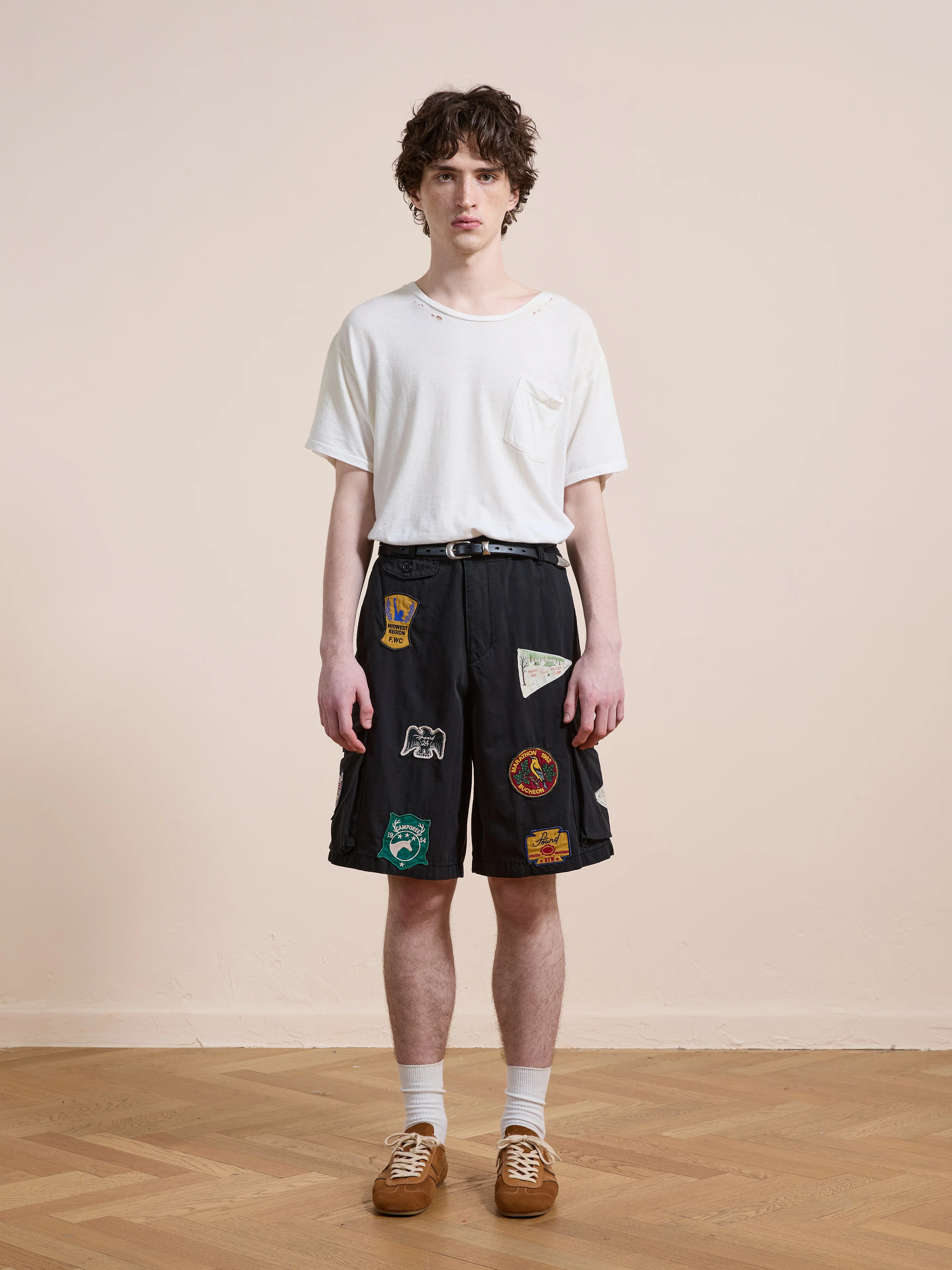 Patchwork Cargo Shorts - Image 3