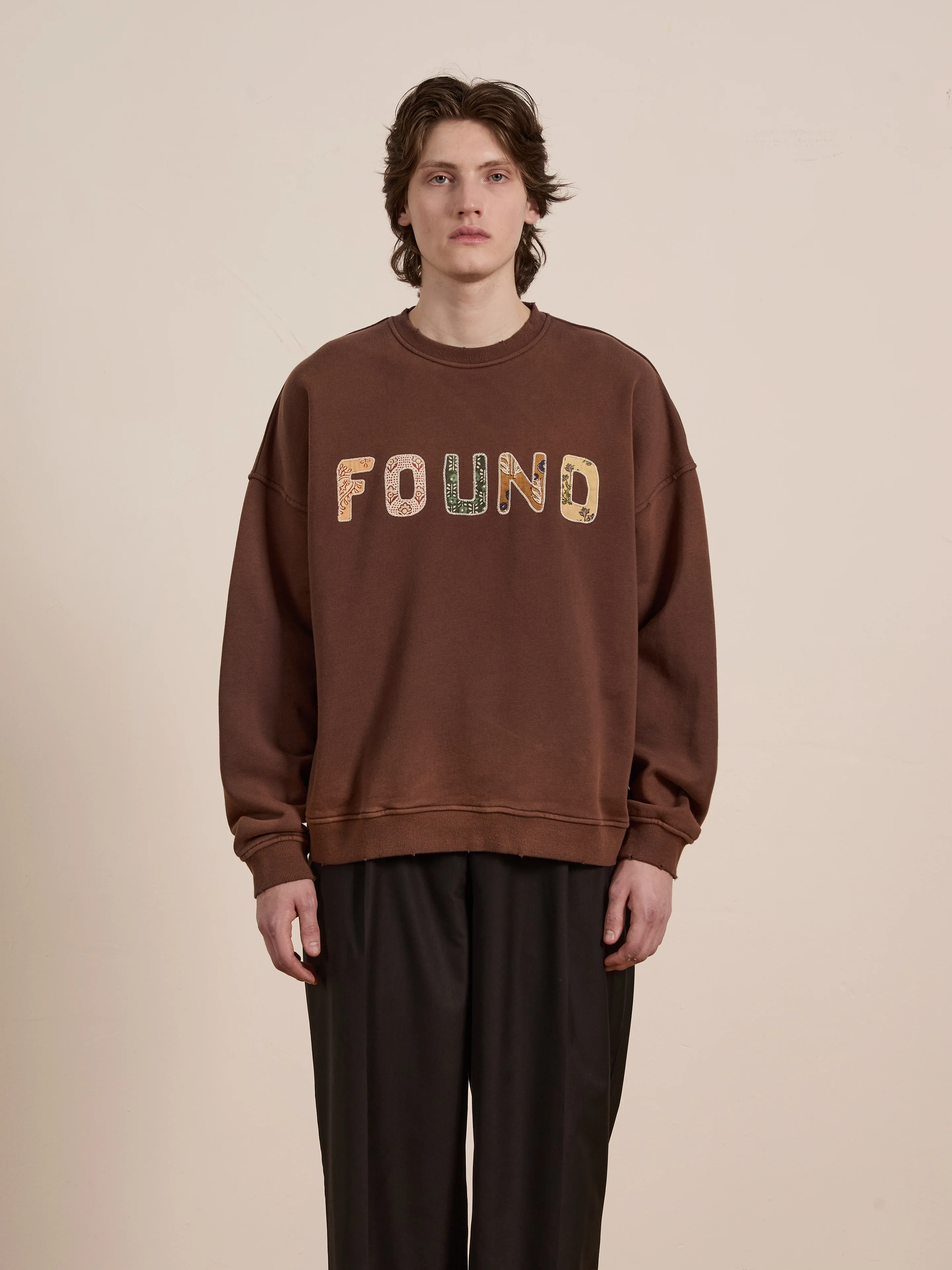 Patterned Logo Crewneck