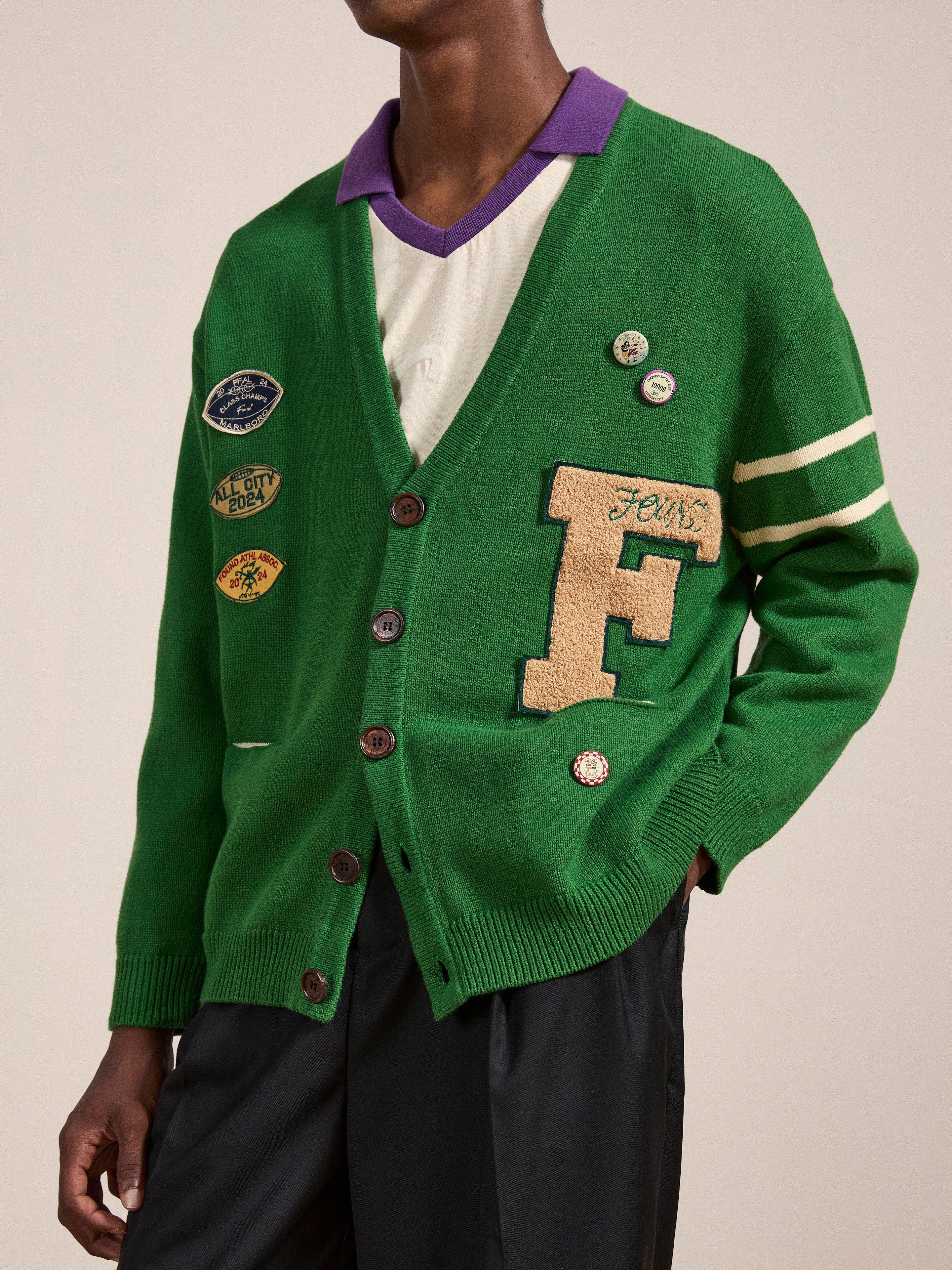 Pineneedle Varsity Knit Cardigan - Image 4