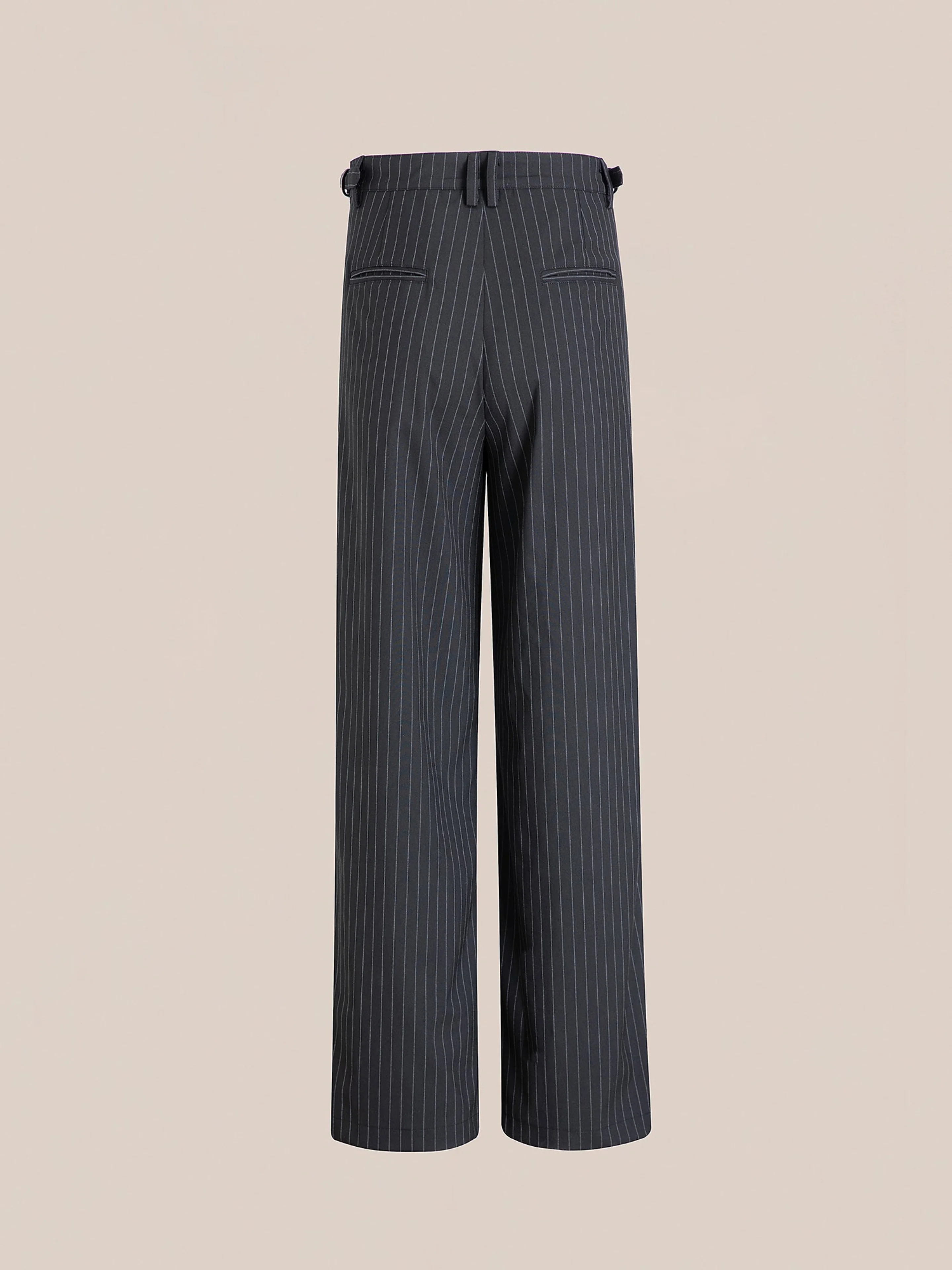 Pinstripe Pleated Trousers - Image 6