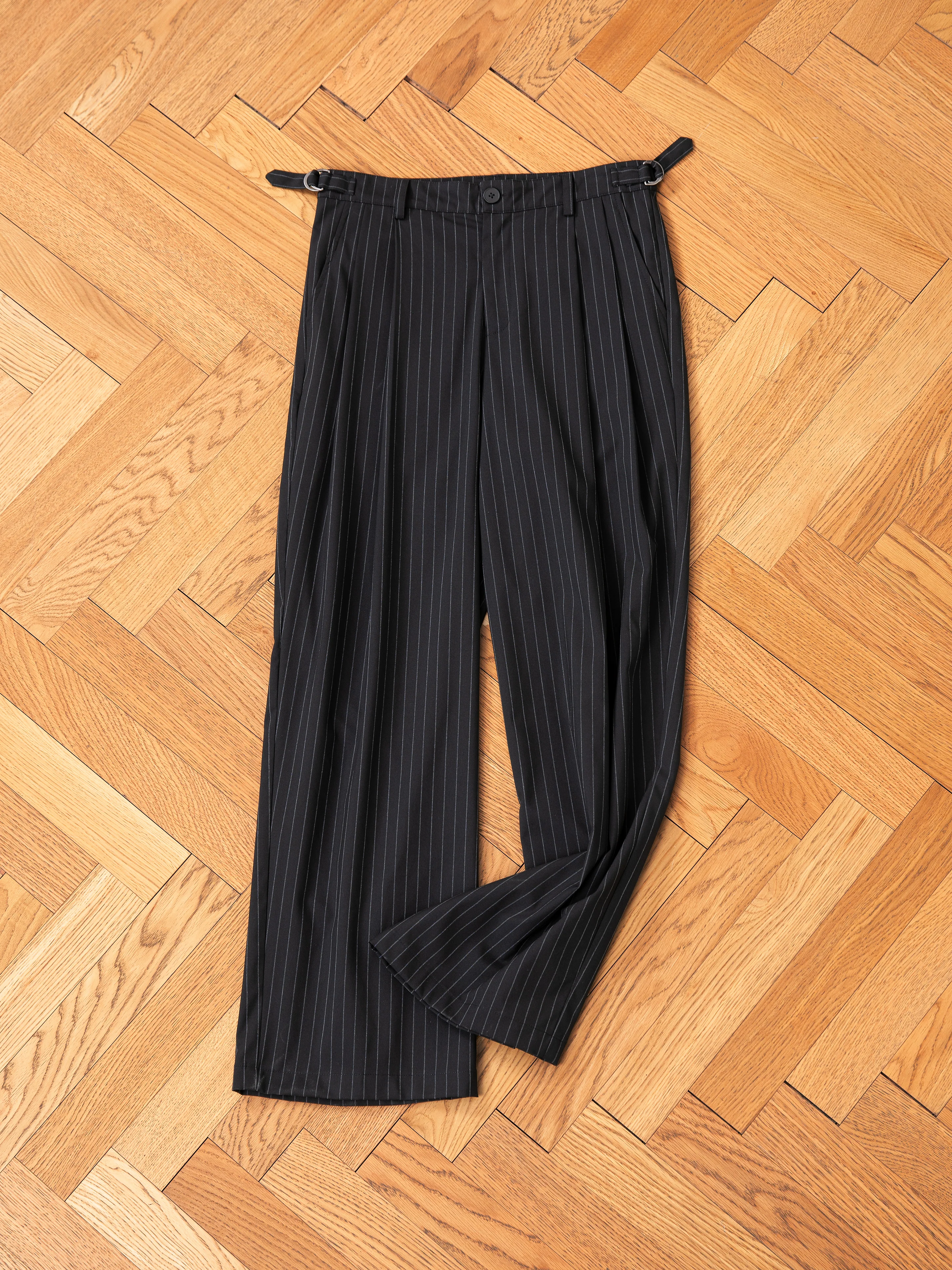 Pinstripe Pleated Trousers - Image 7