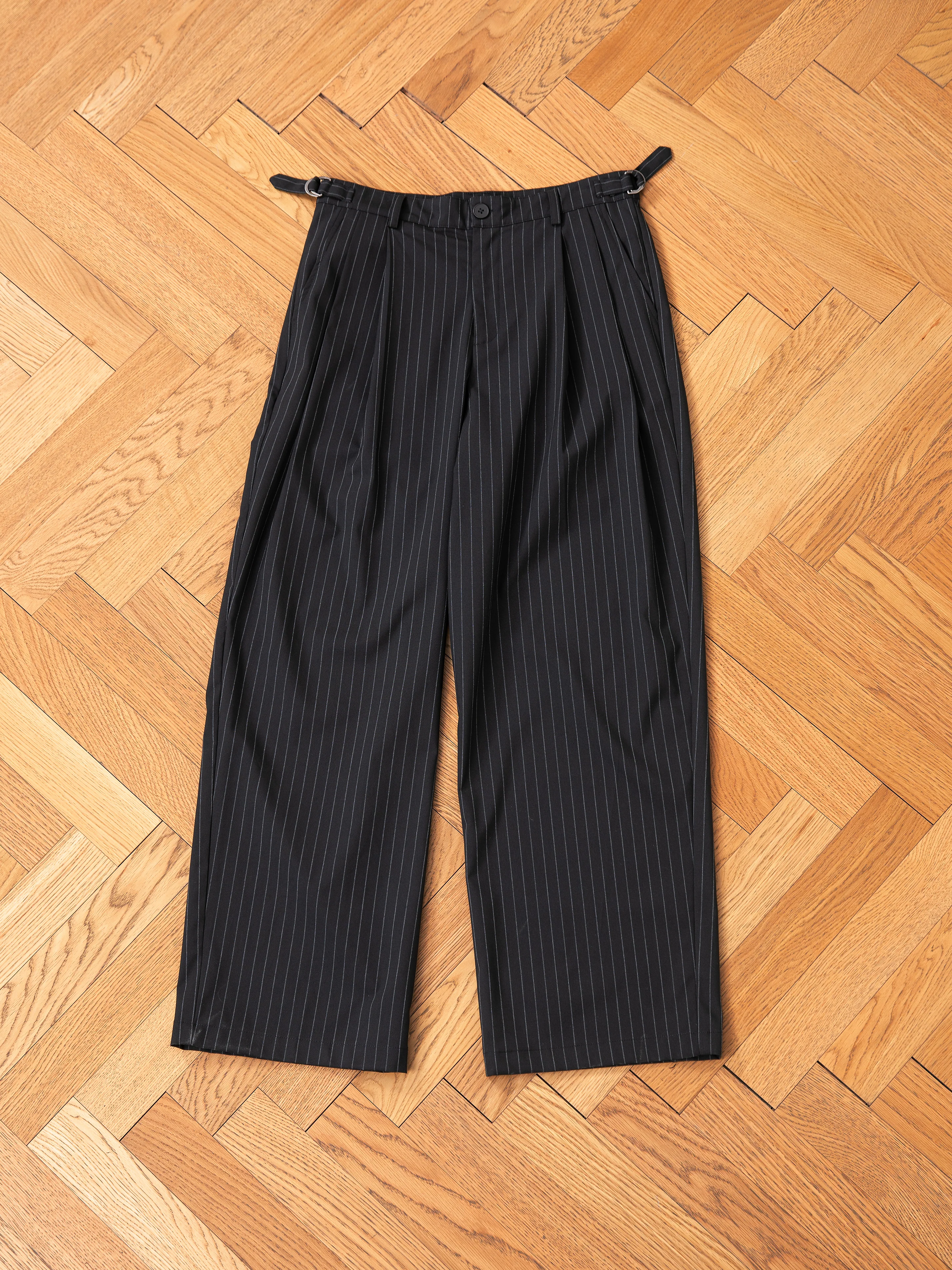 Pinstripe Pleated Trousers - Image 8
