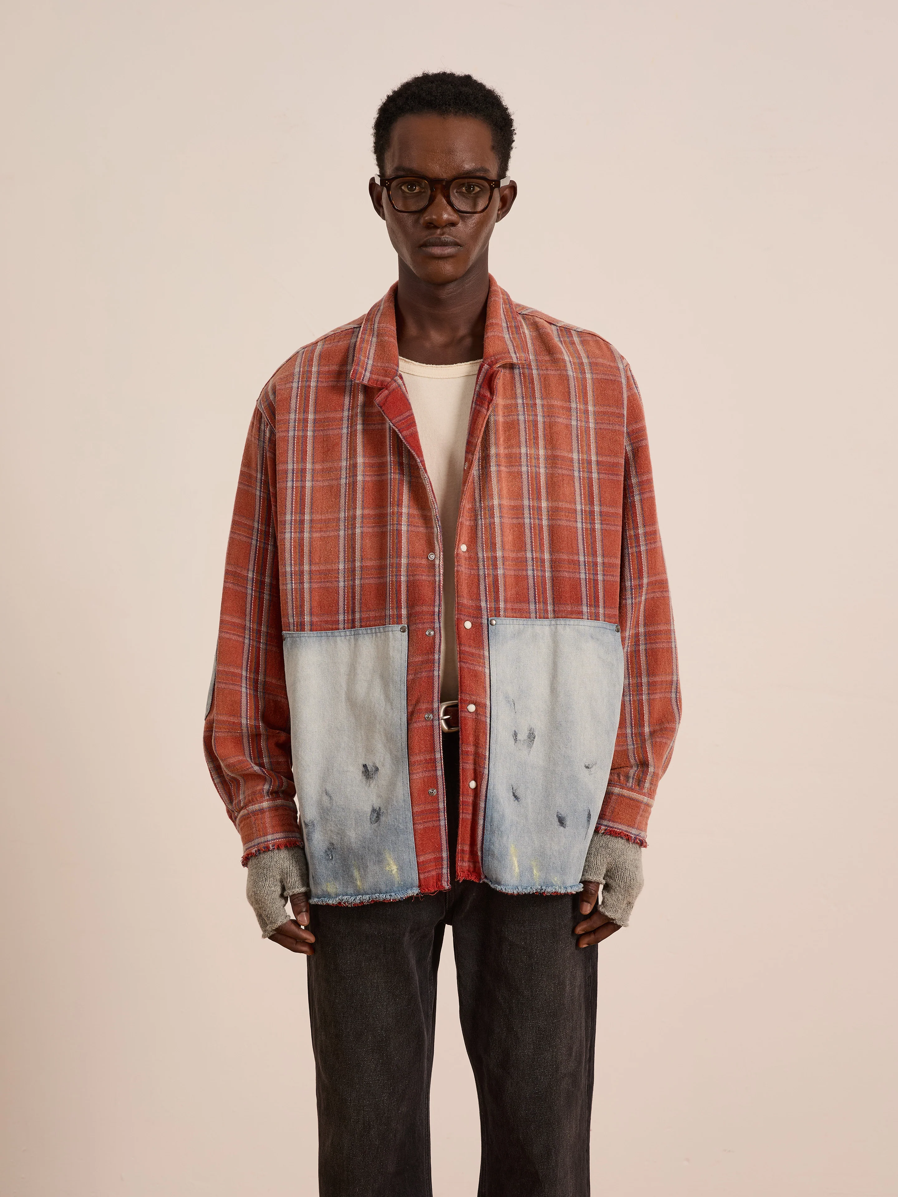 Plaid Denim Shirt - Image 3