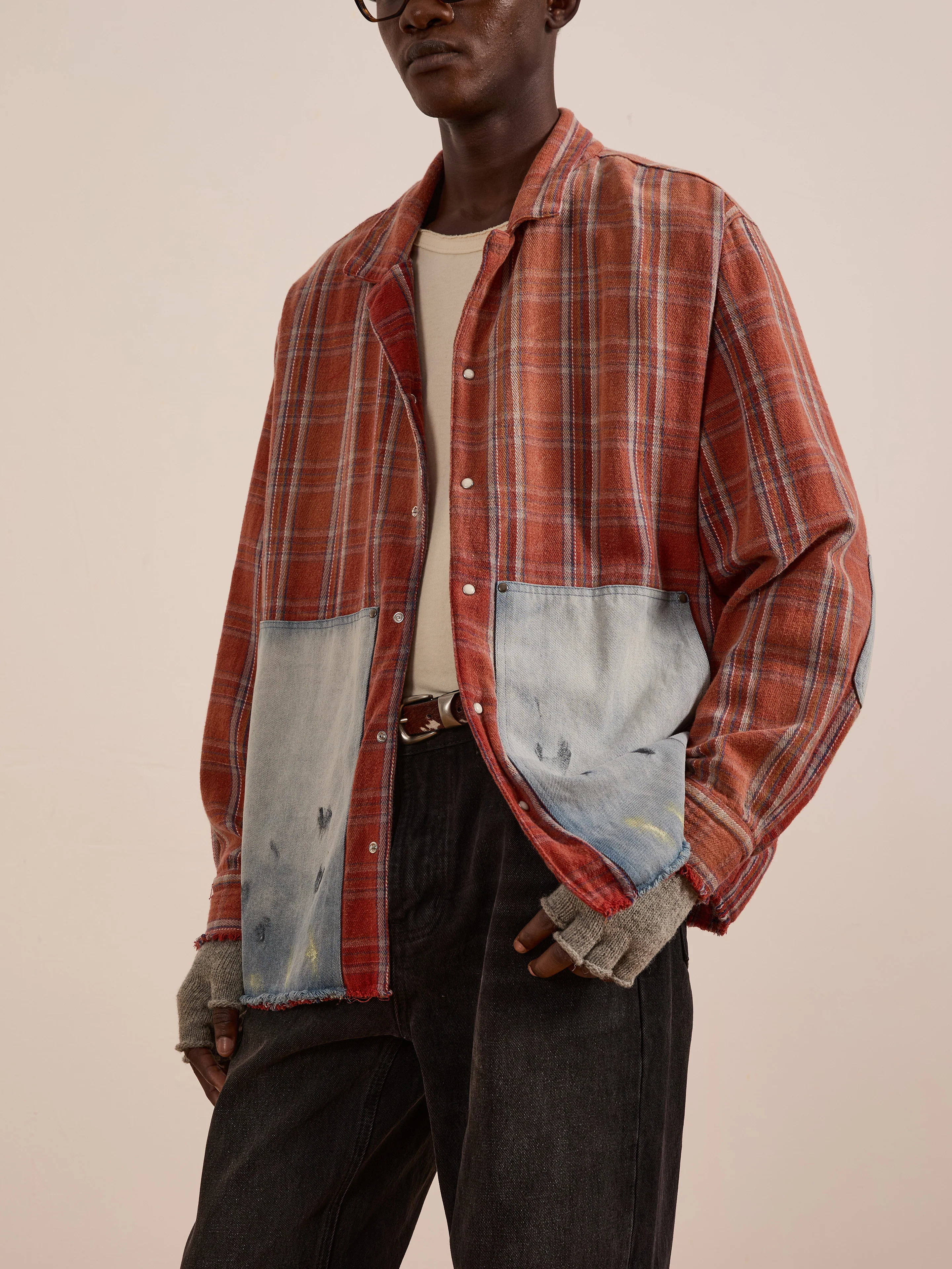 Plaid Denim Shirt - Image 4