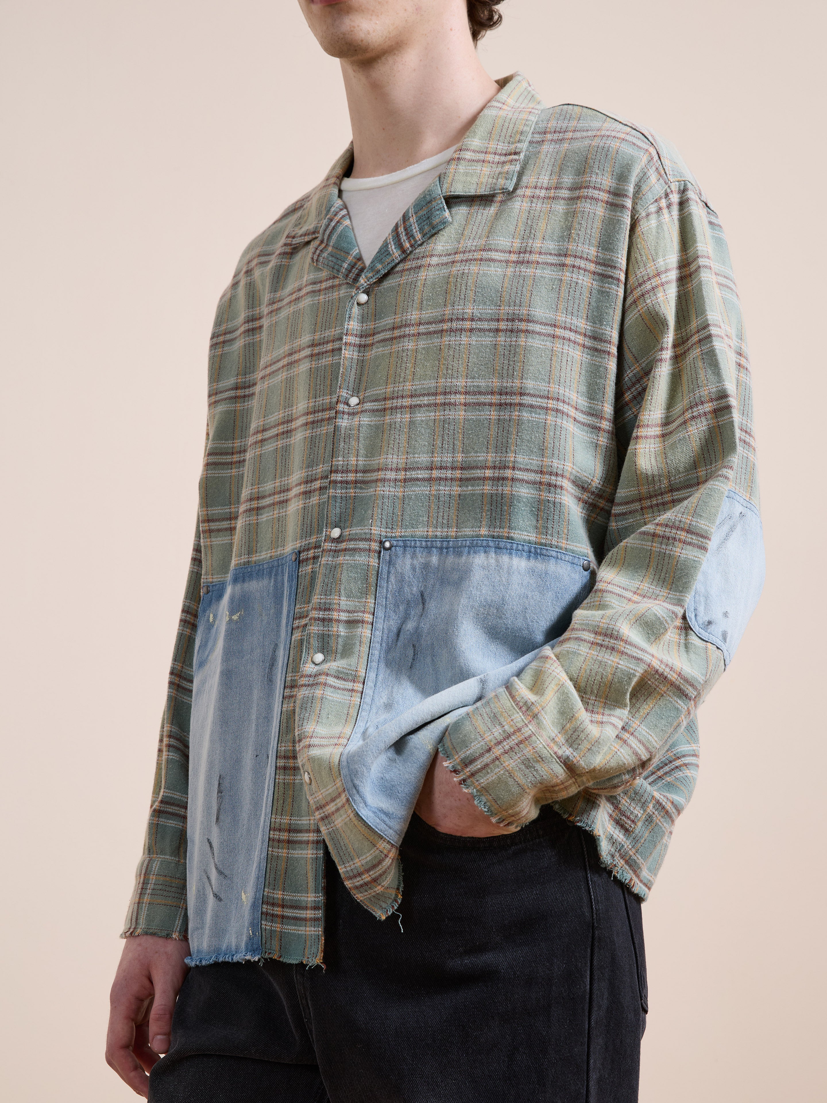 Plaid Denim Shirt - Image 3