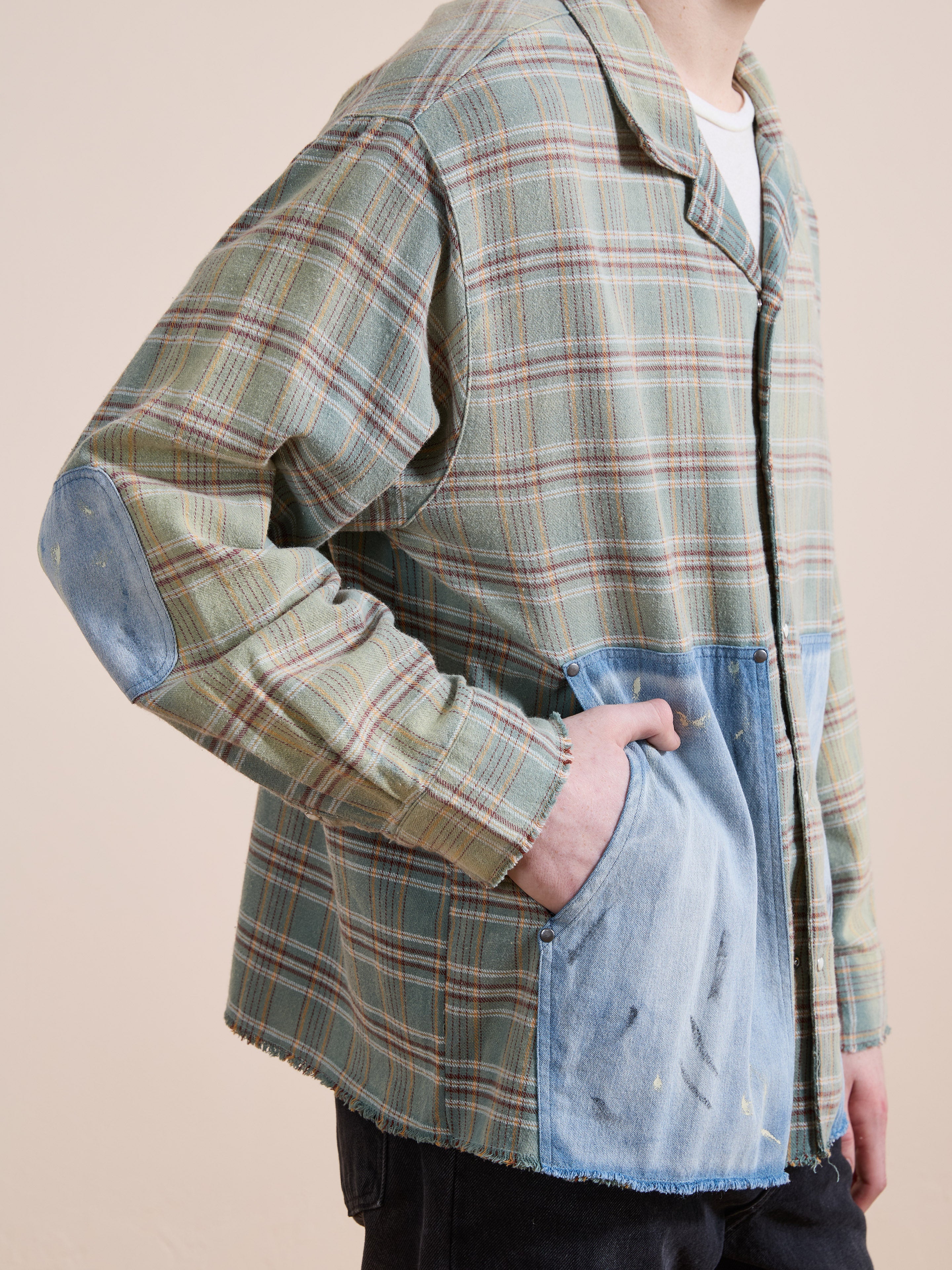 Plaid Denim Shirt - Image 4
