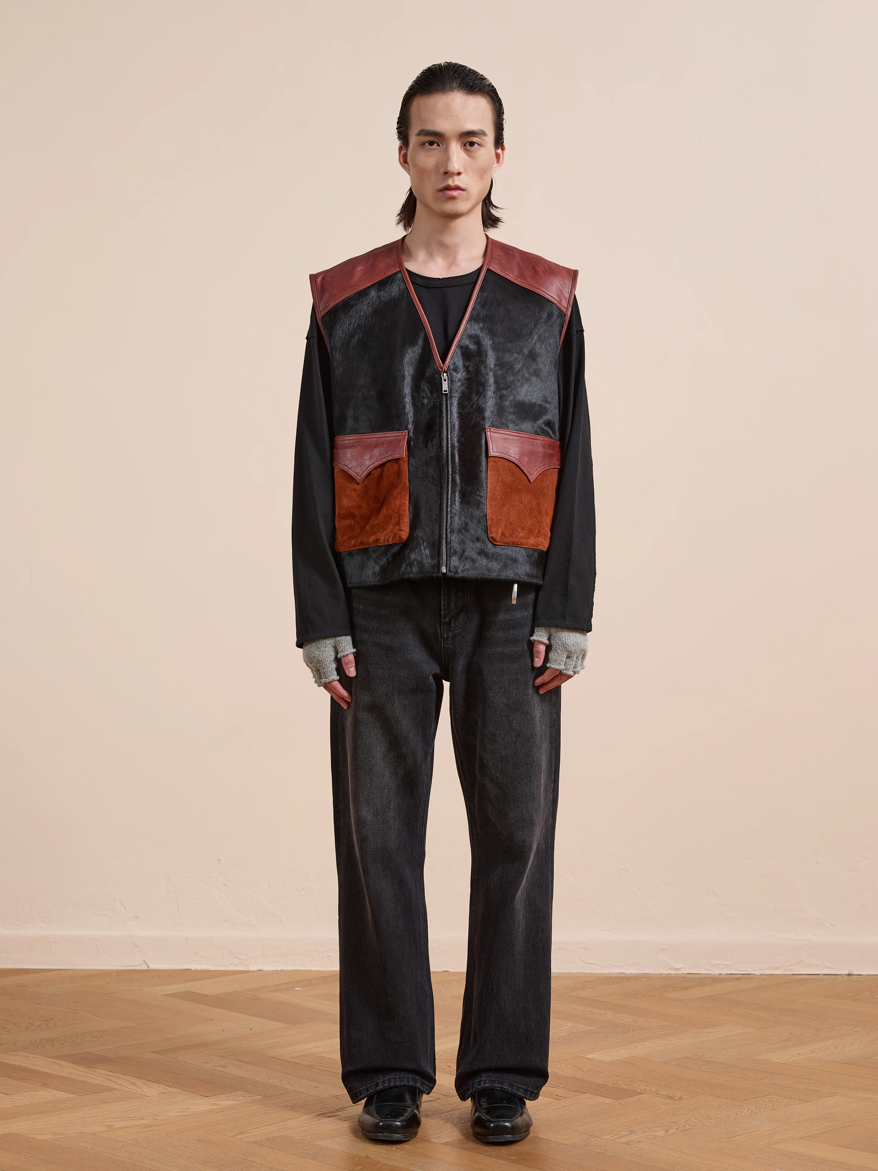 Fur Western Leather Vest - Image 10
