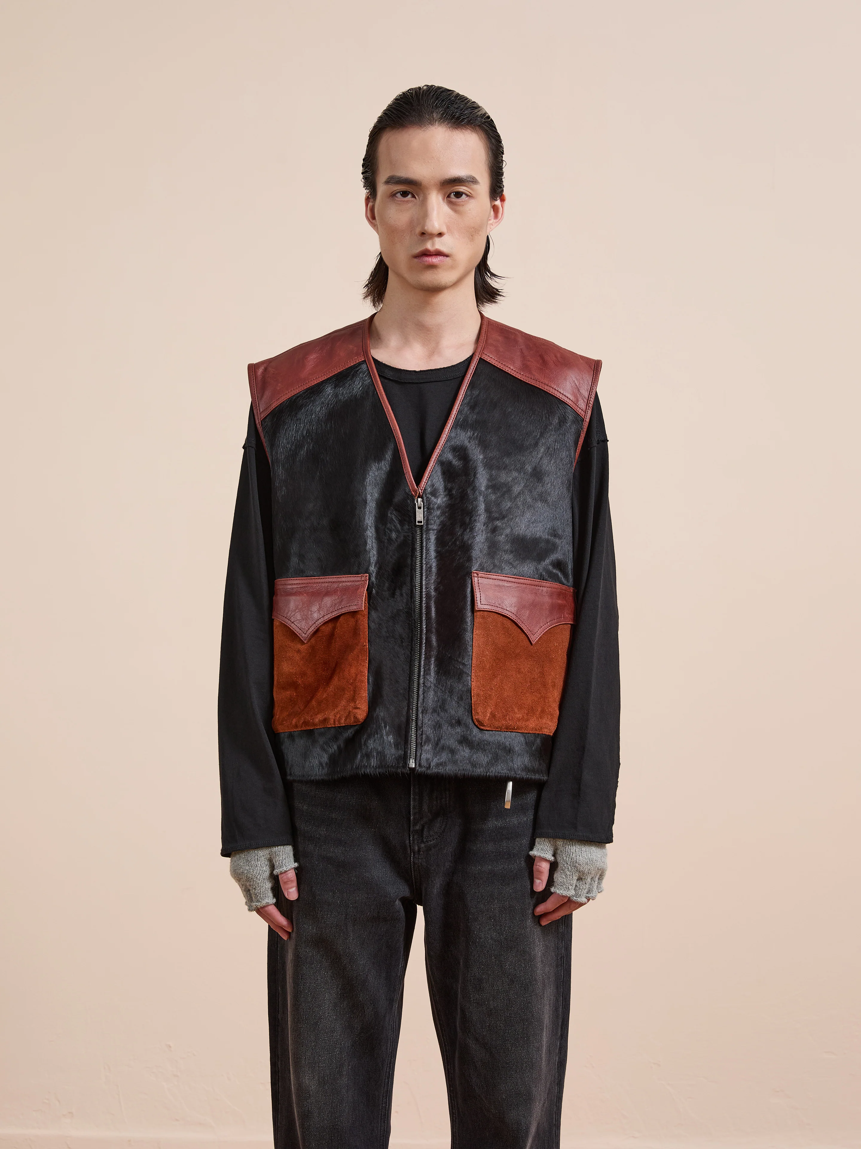 Fur Western Leather Vest - Image 11
