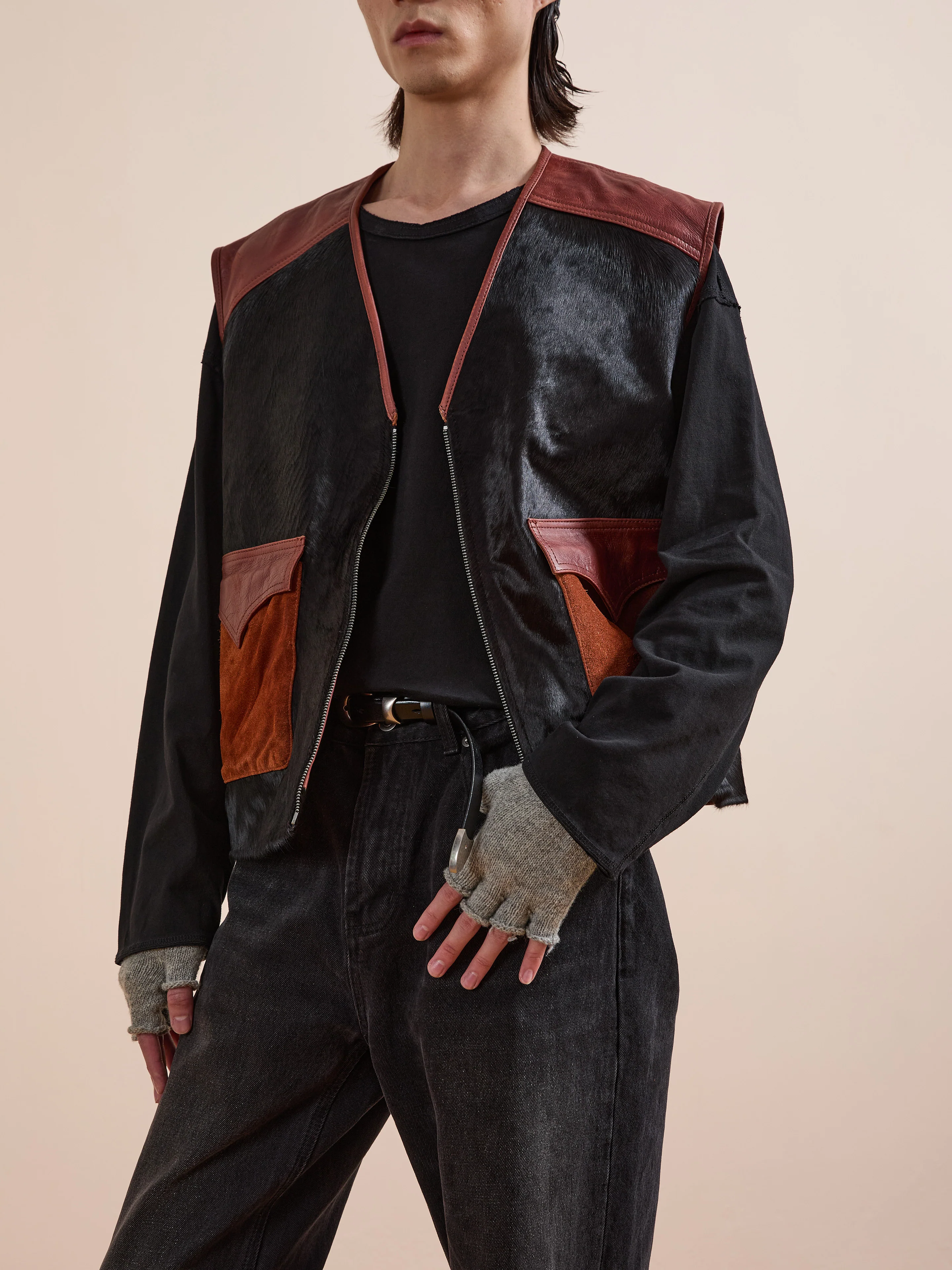 Fur Western Leather Vest - Image 2