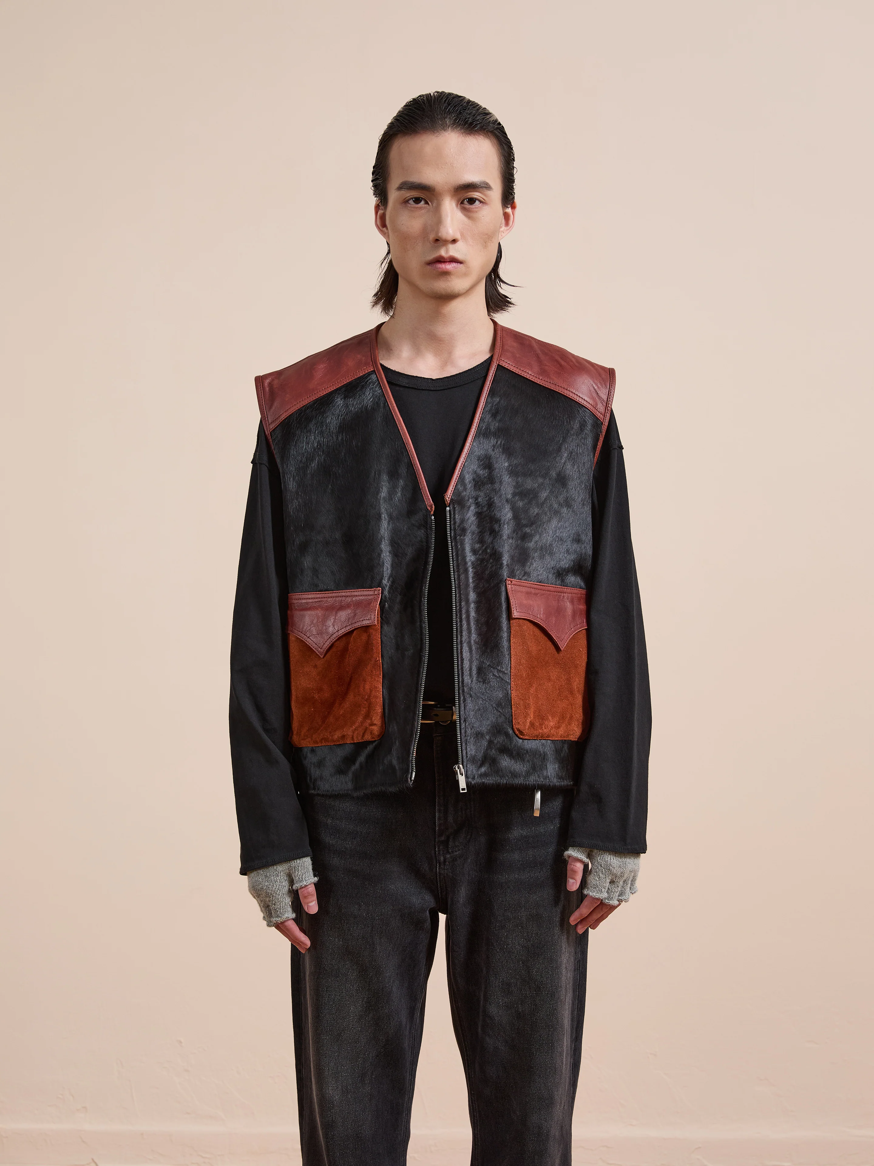 Fur Western Leather Vest - Image 3