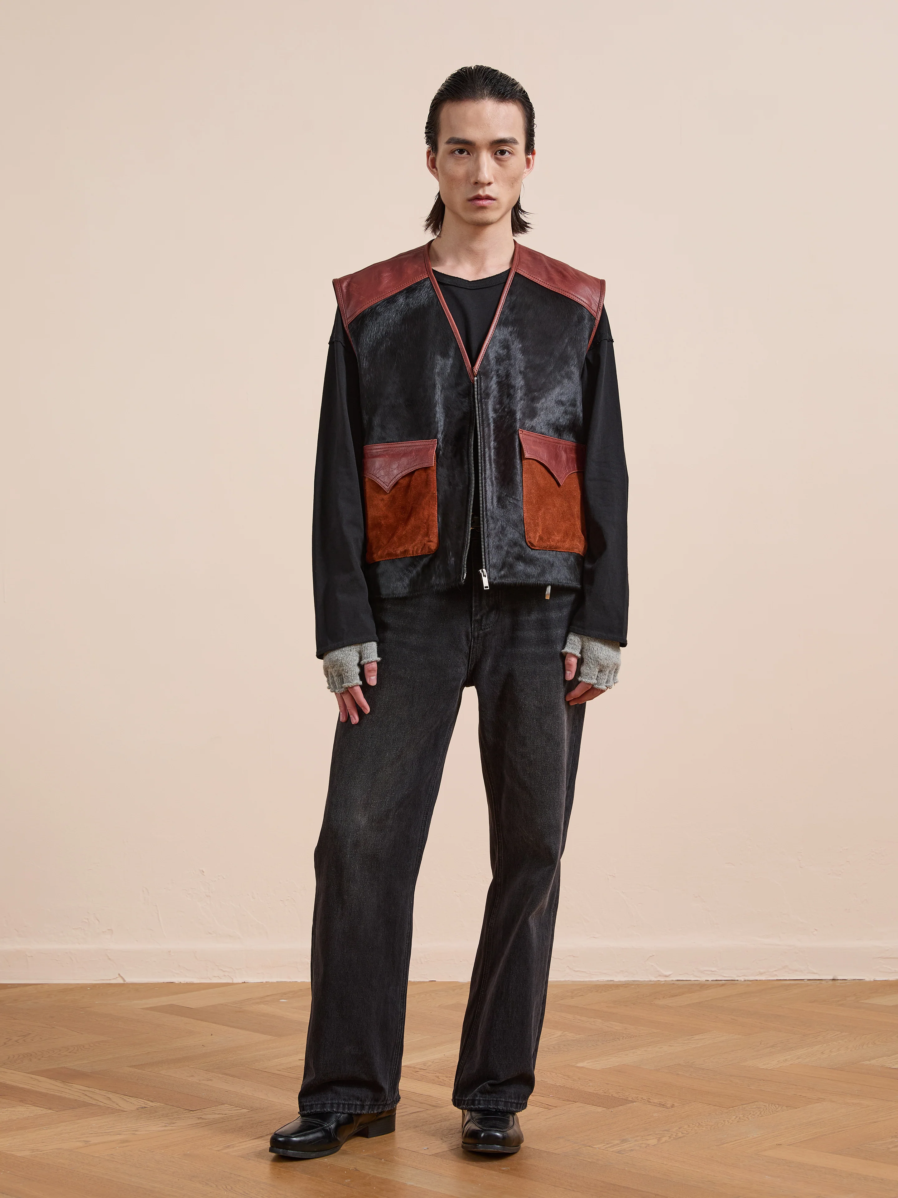 Fur Western Leather Vest - Image 7