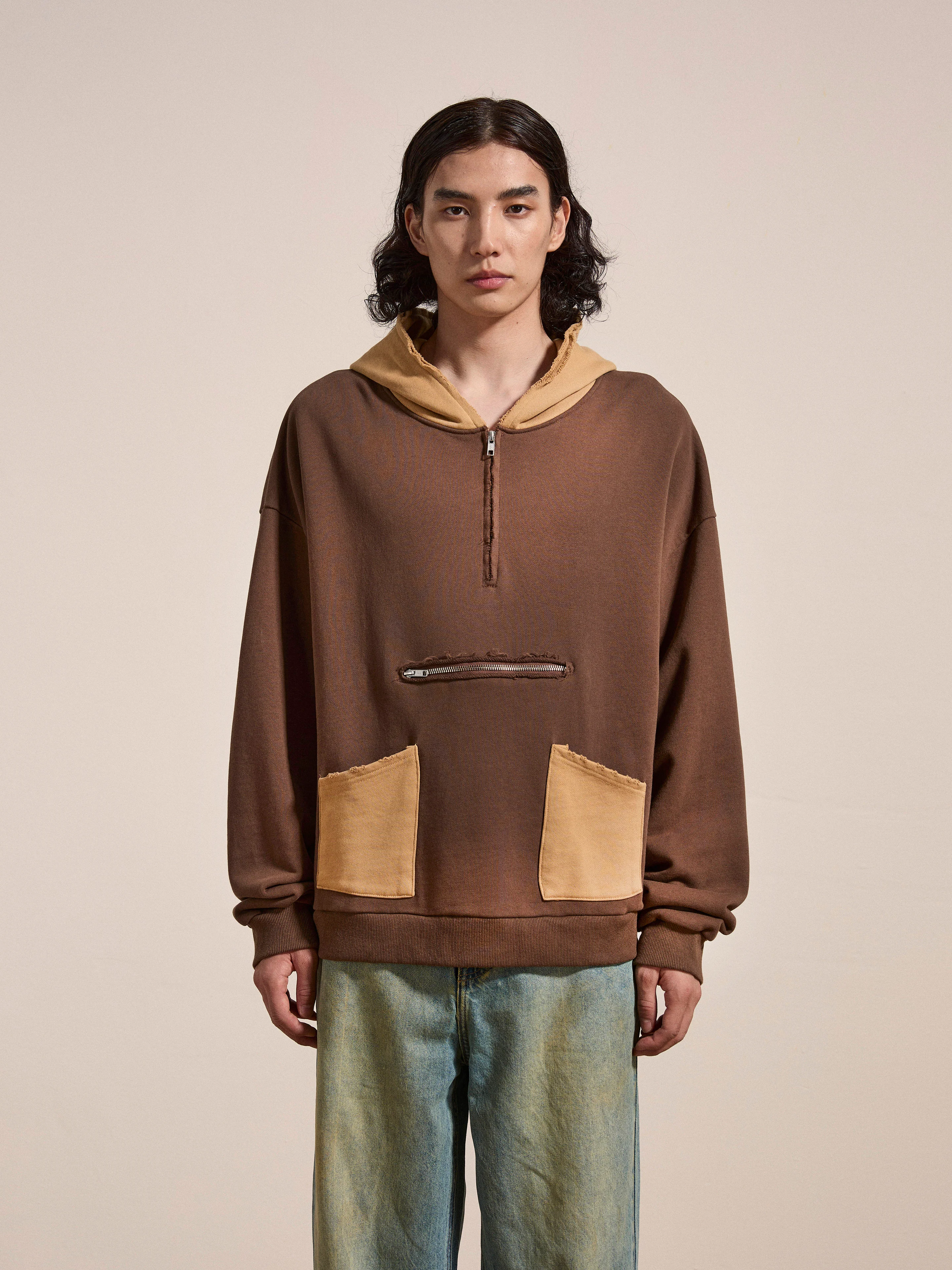 Quarter Zip Two Tone Hoodie