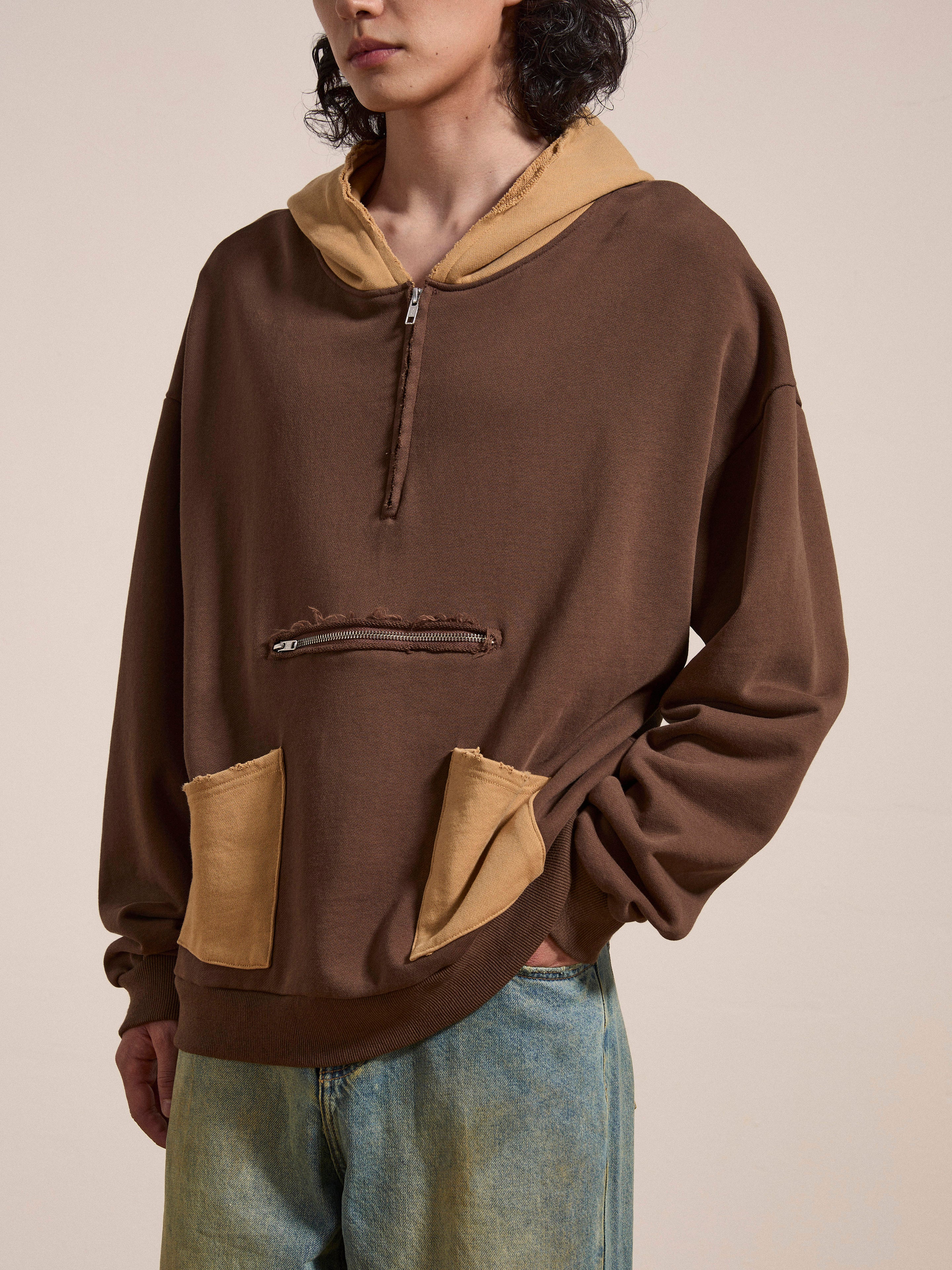 Quarter Zip Two Tone Hoodie - Image 4