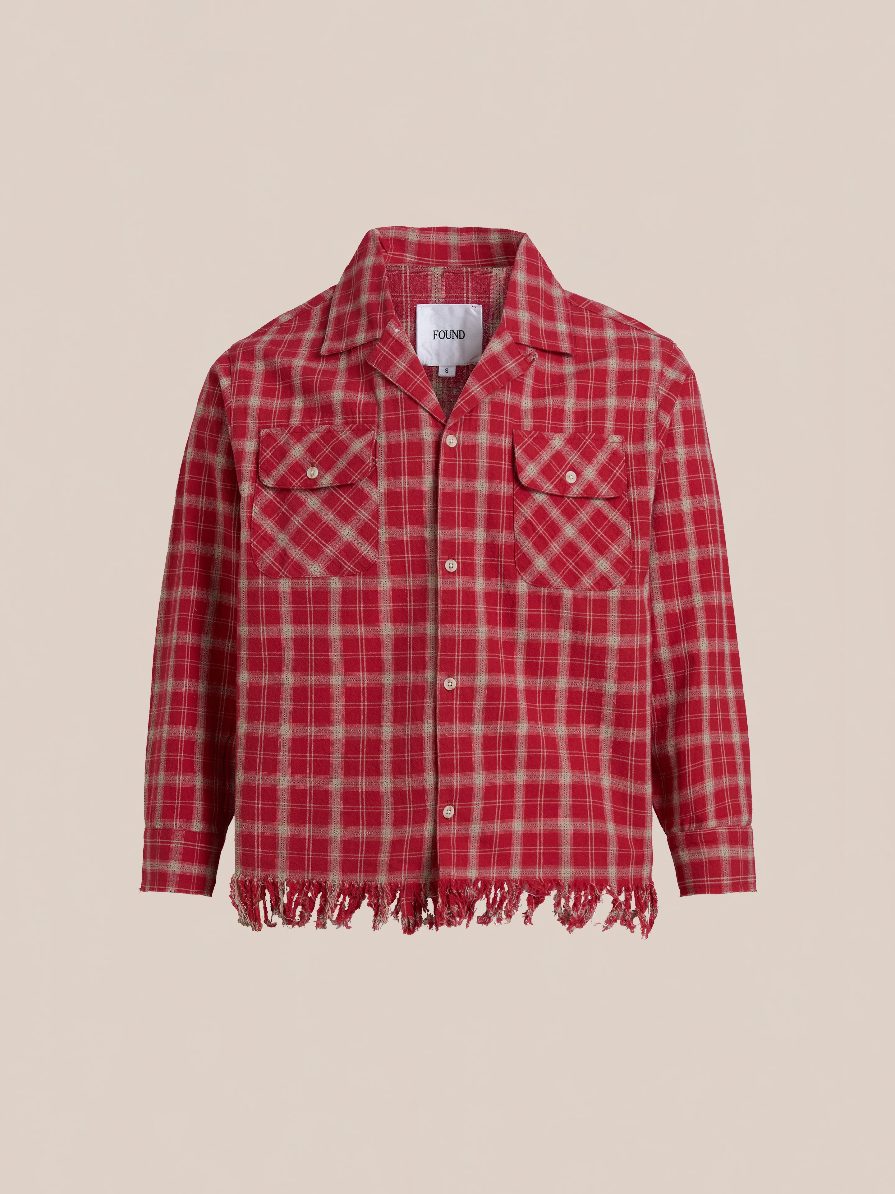 Raw Cut Fringe Plaid Camp Shirt - Image 2