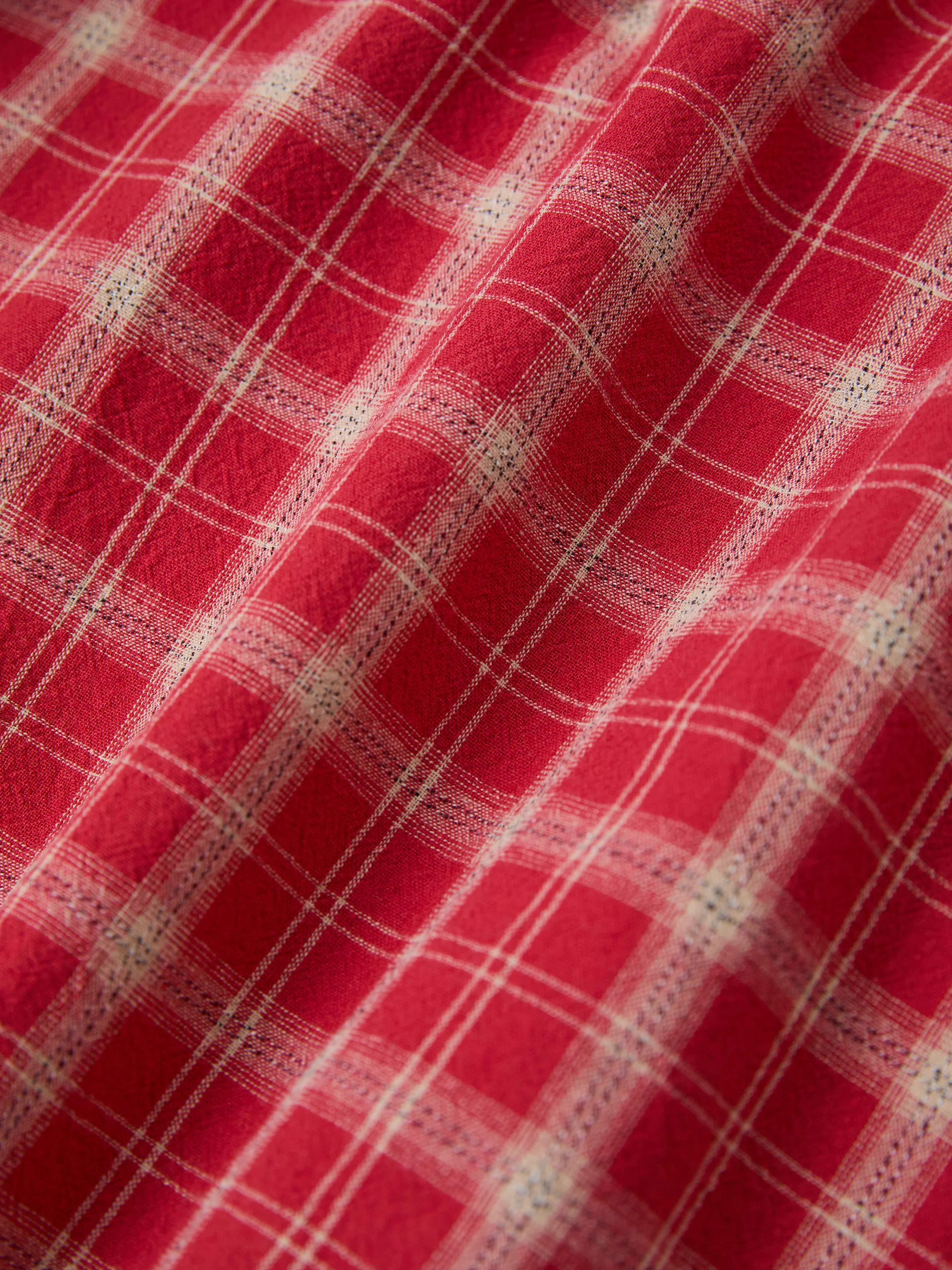 Raw Cut Fringe Plaid Camp Shirt - Image 5