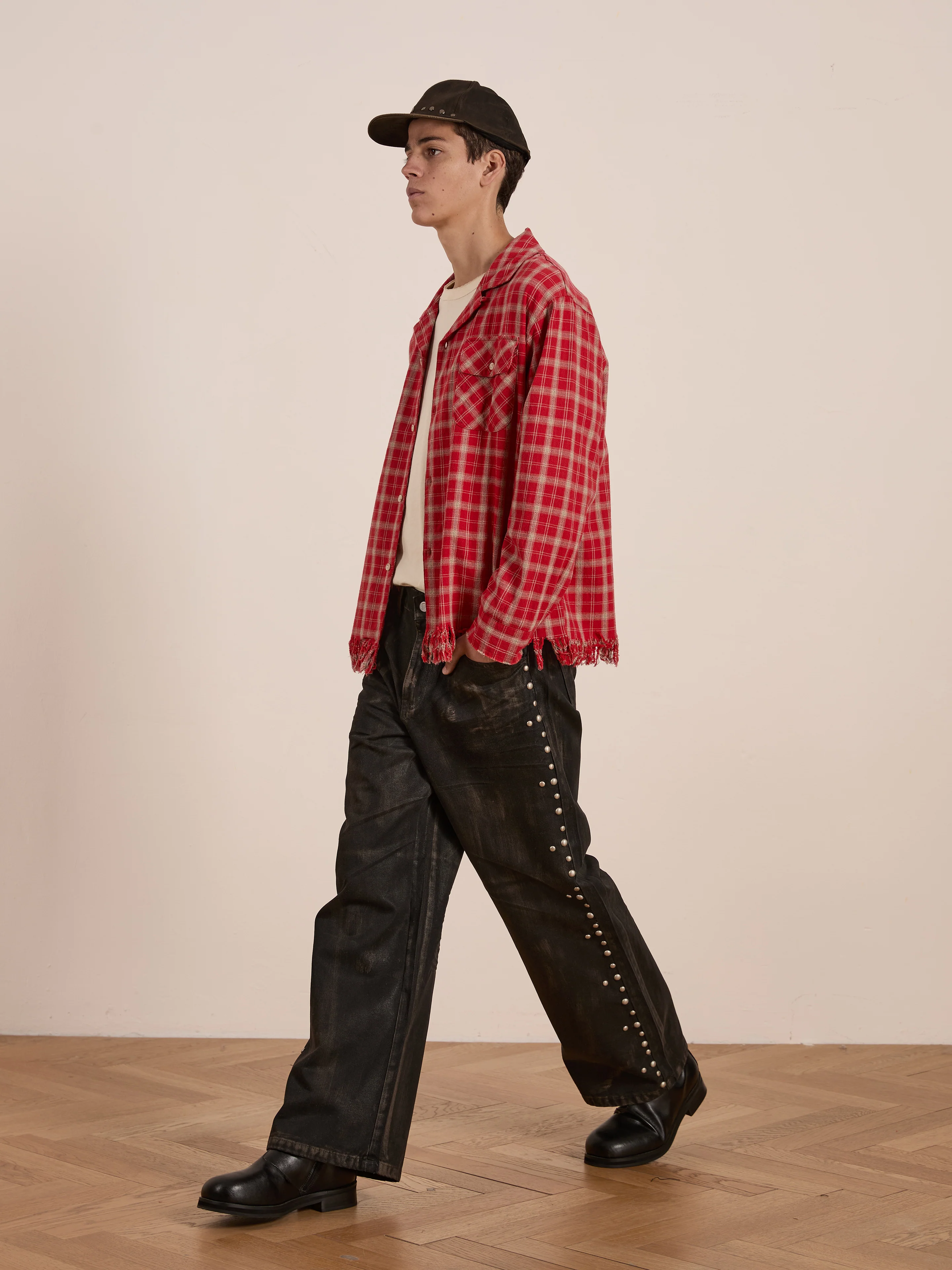 Raw Cut Fringe Plaid Camp Shirt - Image 7