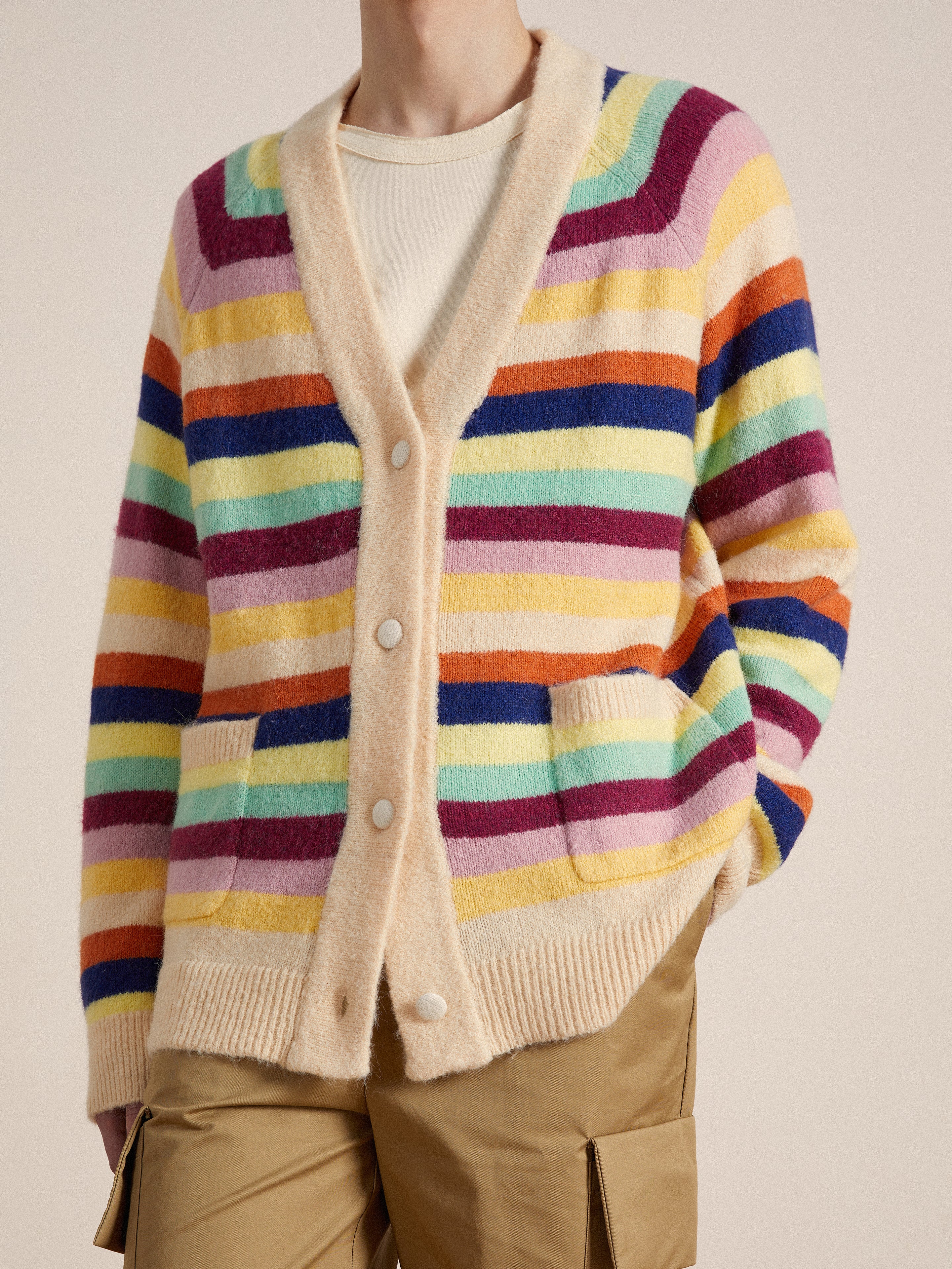 Razi Multi Stripe Cardigan - Image 4