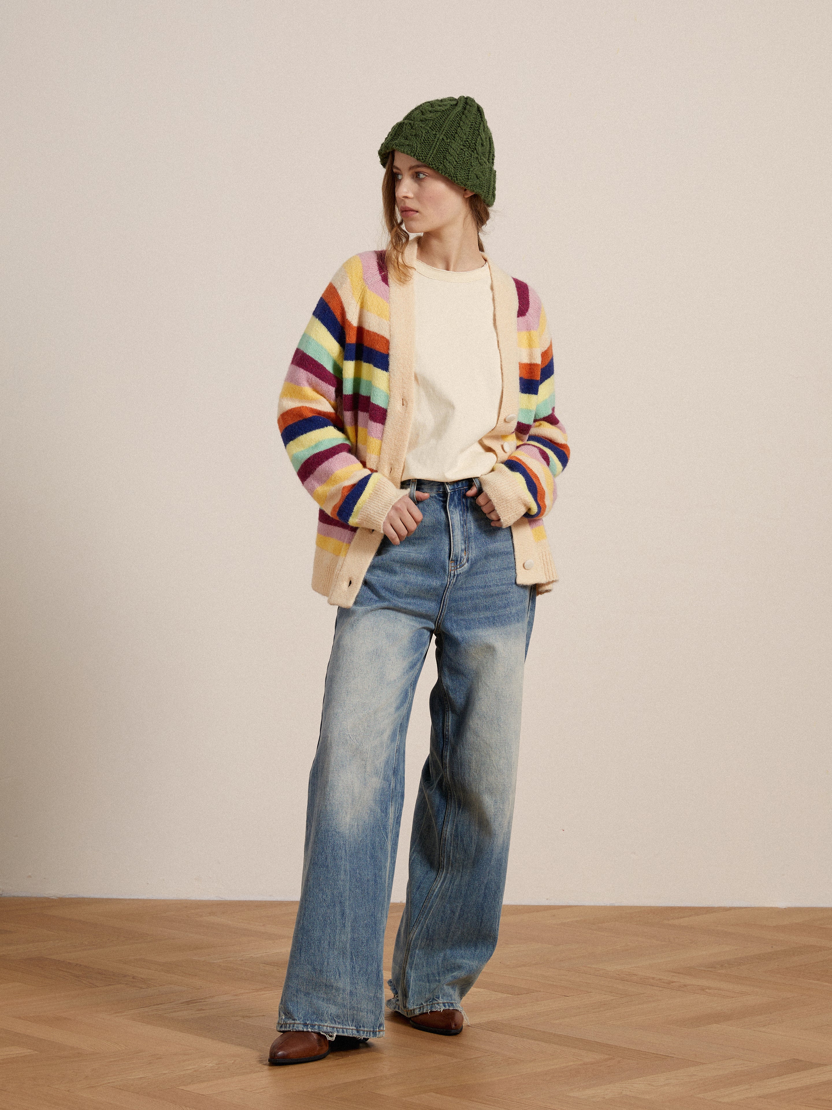 Razi Multi Stripe Cardigan - Image 7