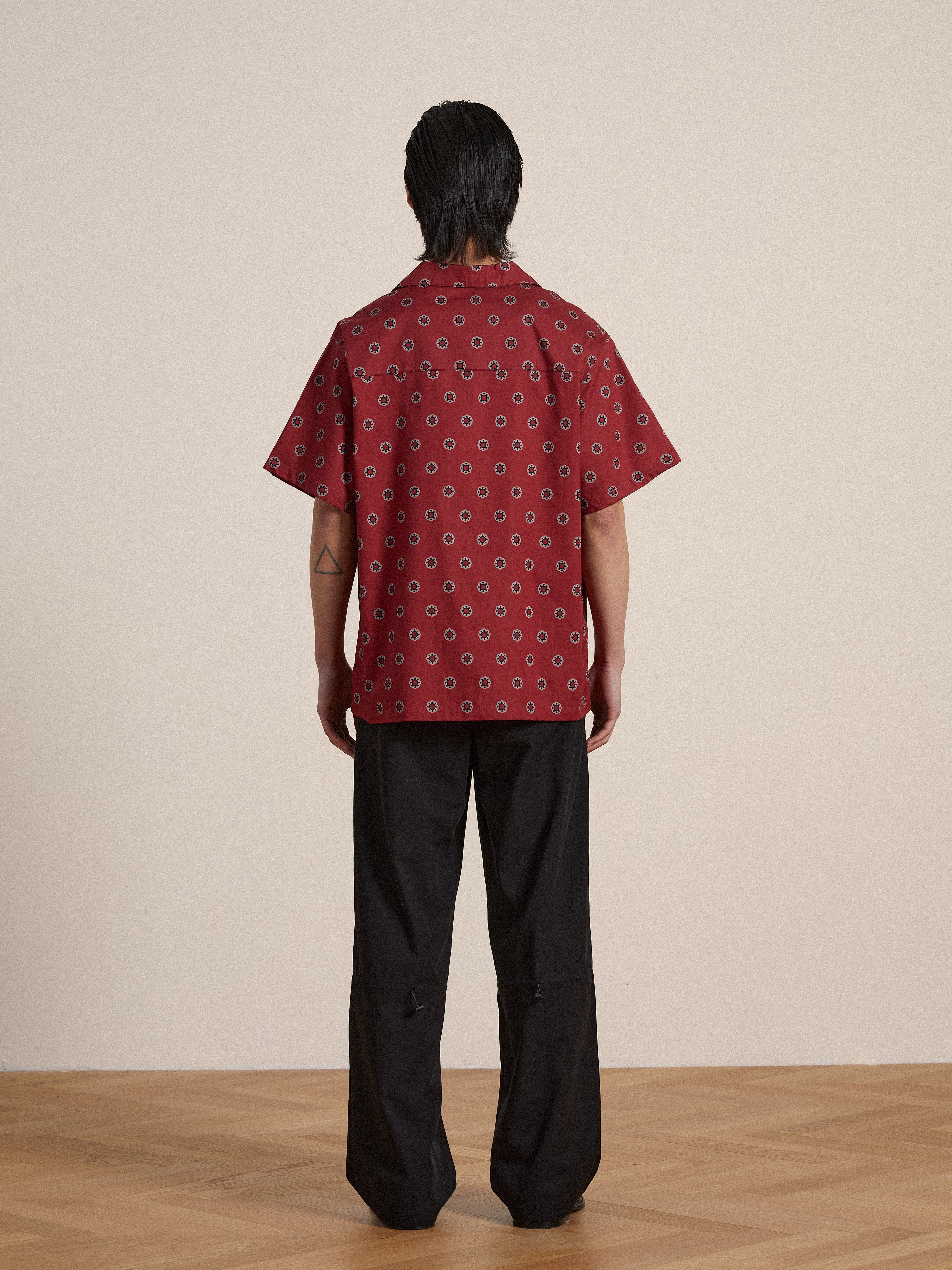 Red Motif SS Camp Shirt - Image 8