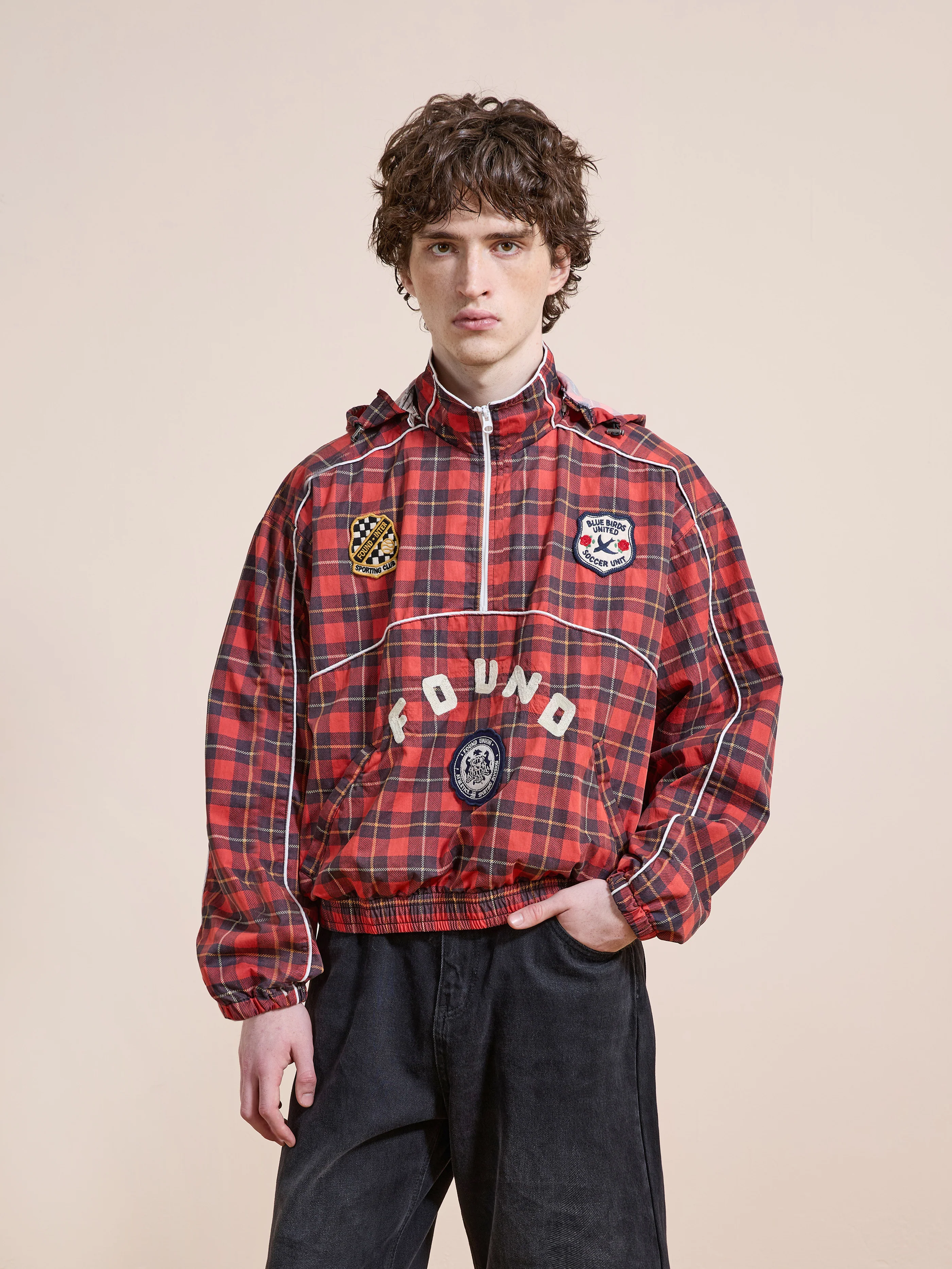 Red Plaid Track Jacket