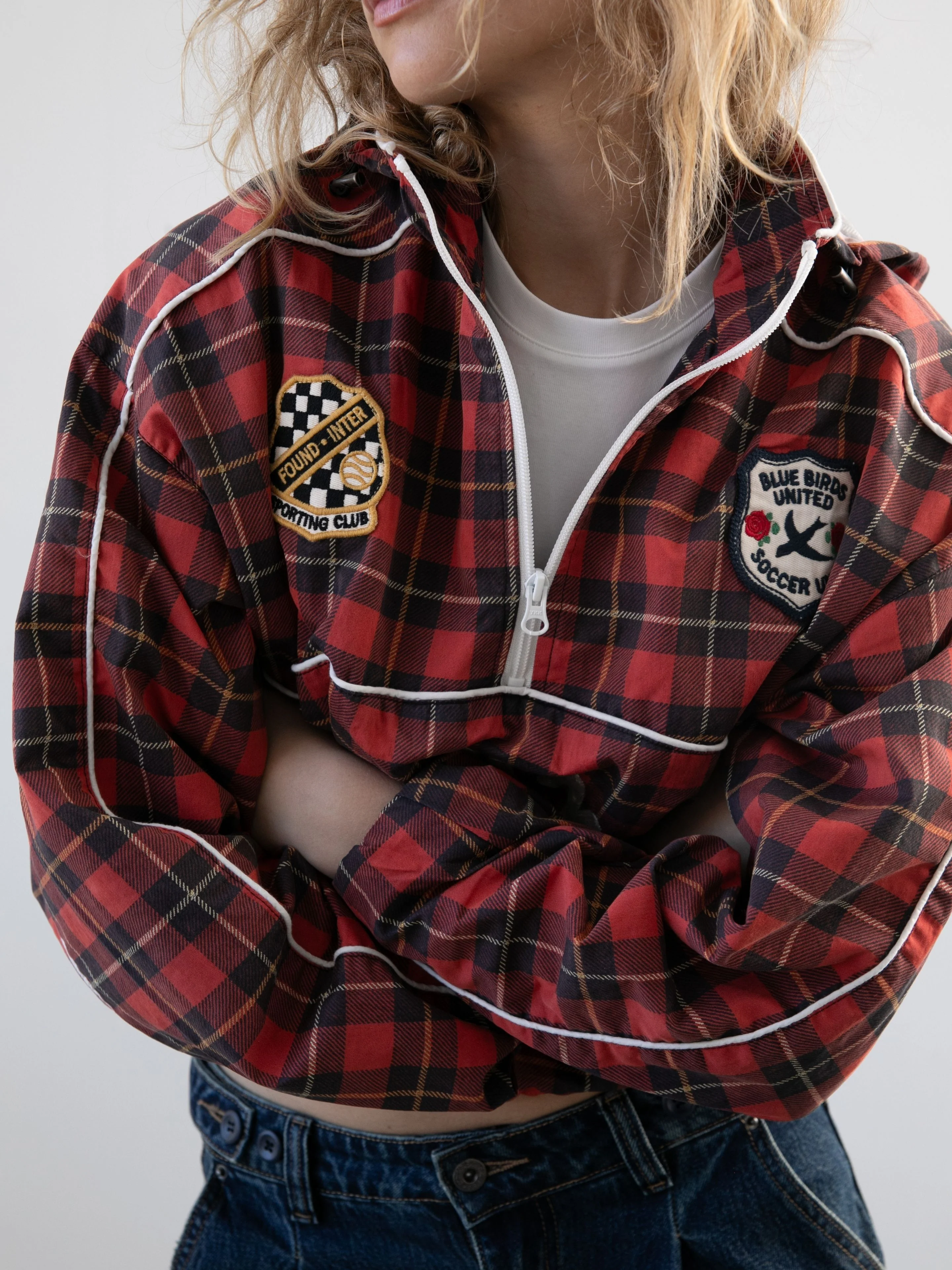 Red Plaid Track Jacket - Image 6