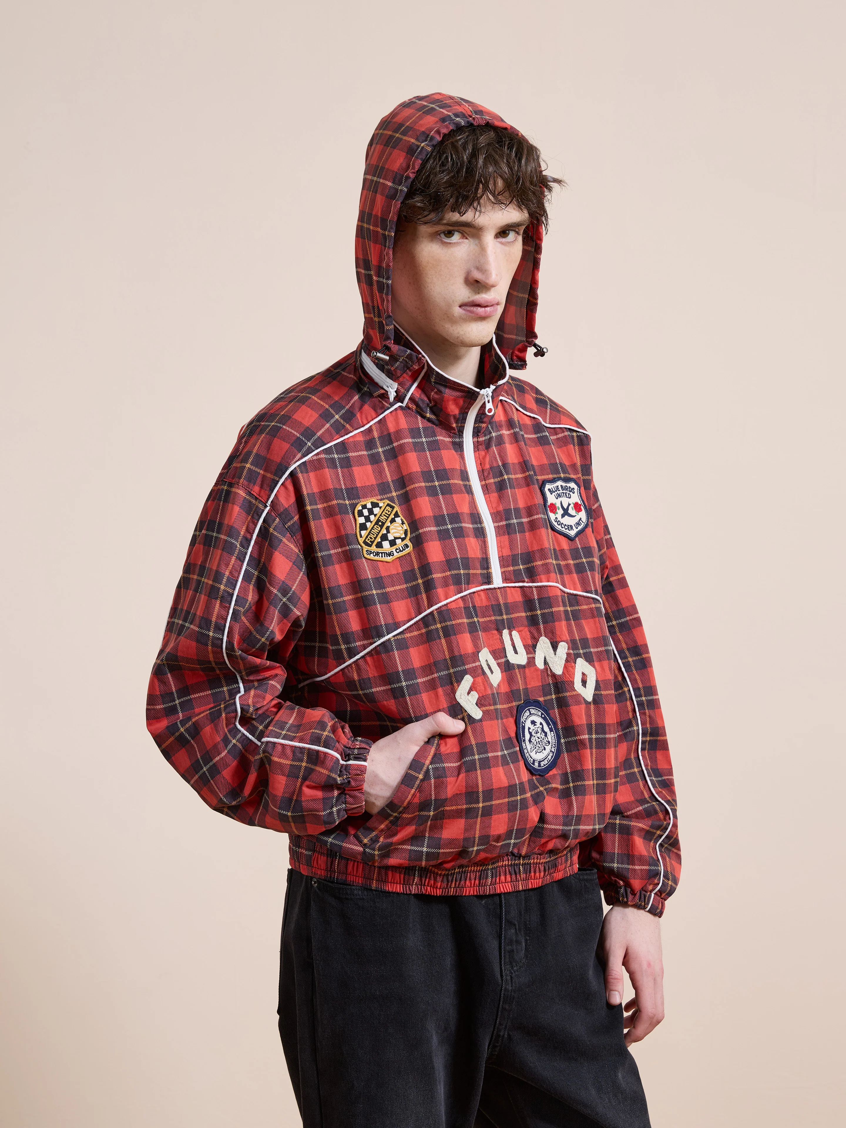 Red Plaid Track Jacket - Image 8