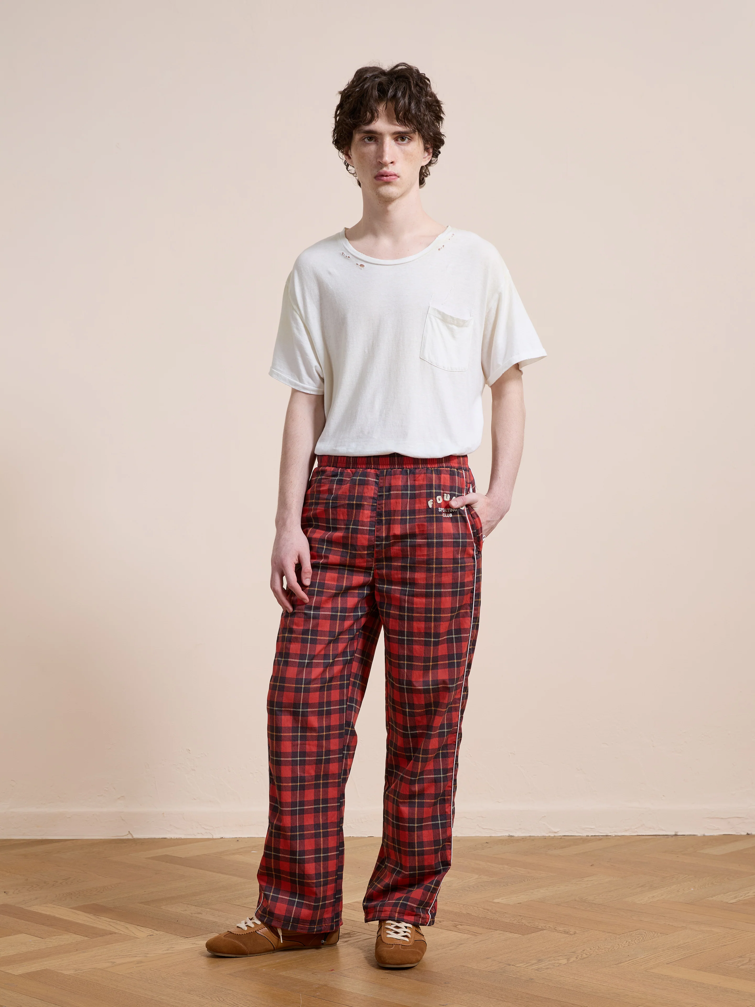 Red Plaid Track Pants - Image 5