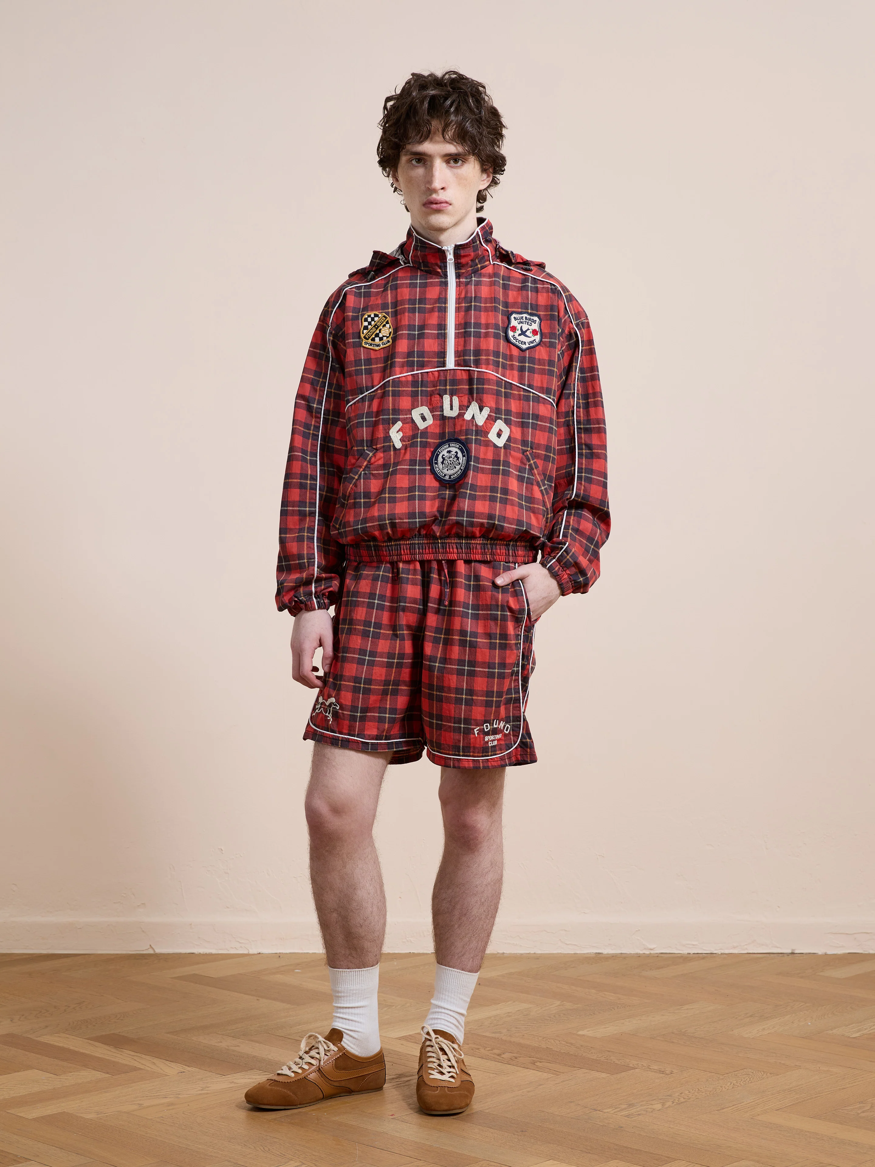 Red Plaid Track Shorts - Image 3
