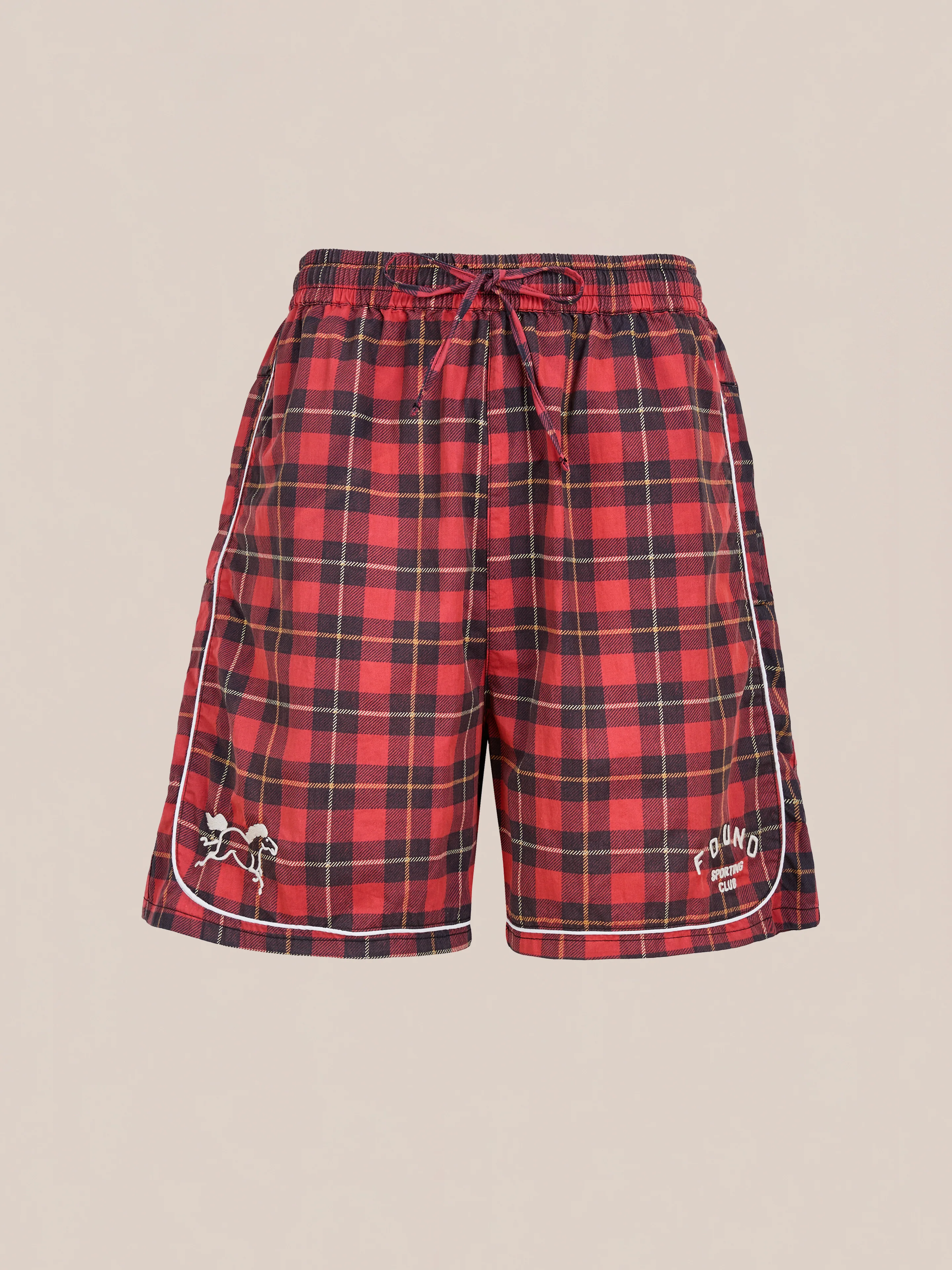 Red Plaid Track Shorts - Image 4
