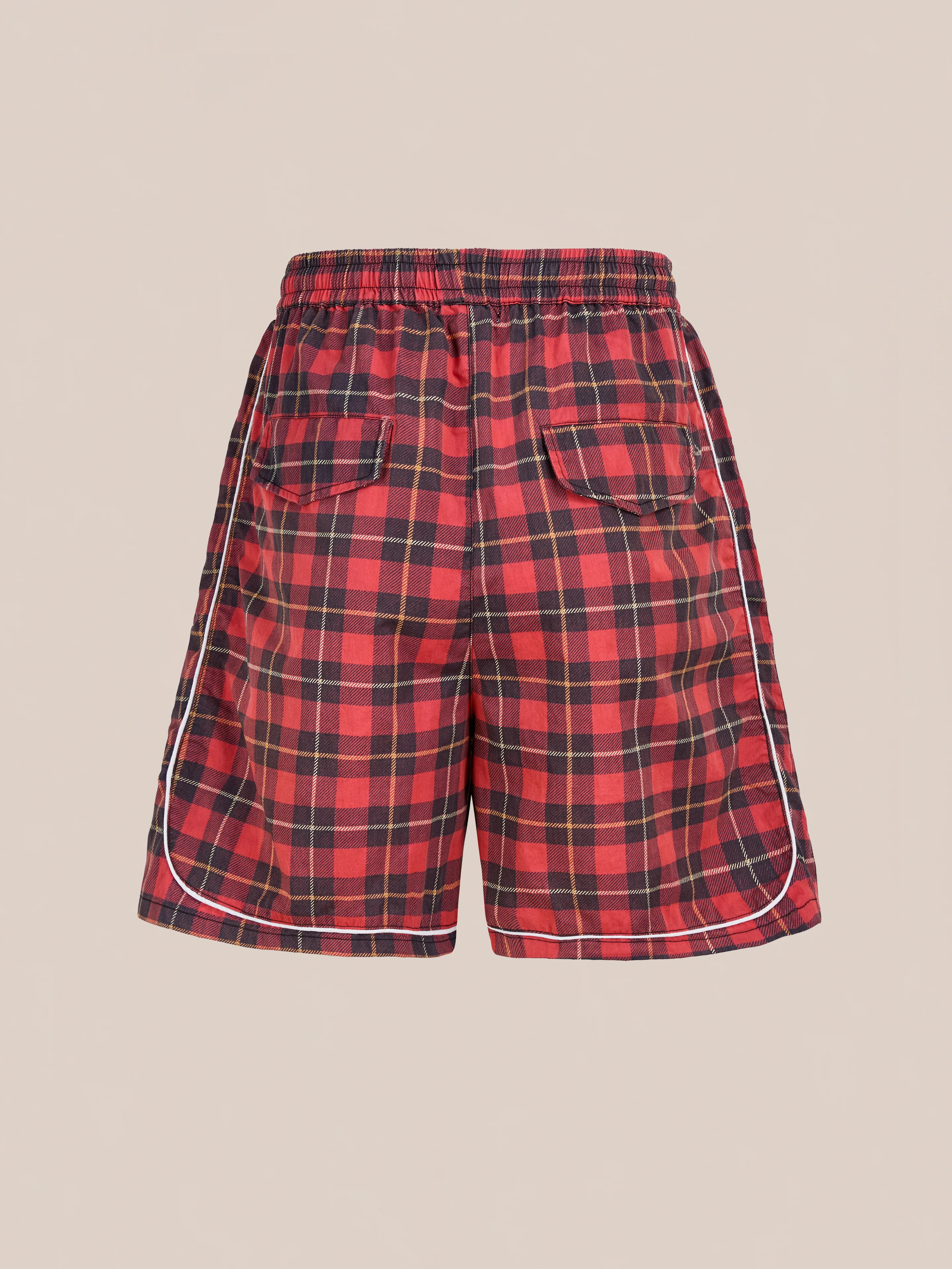 Red Plaid Track Shorts - Image 7