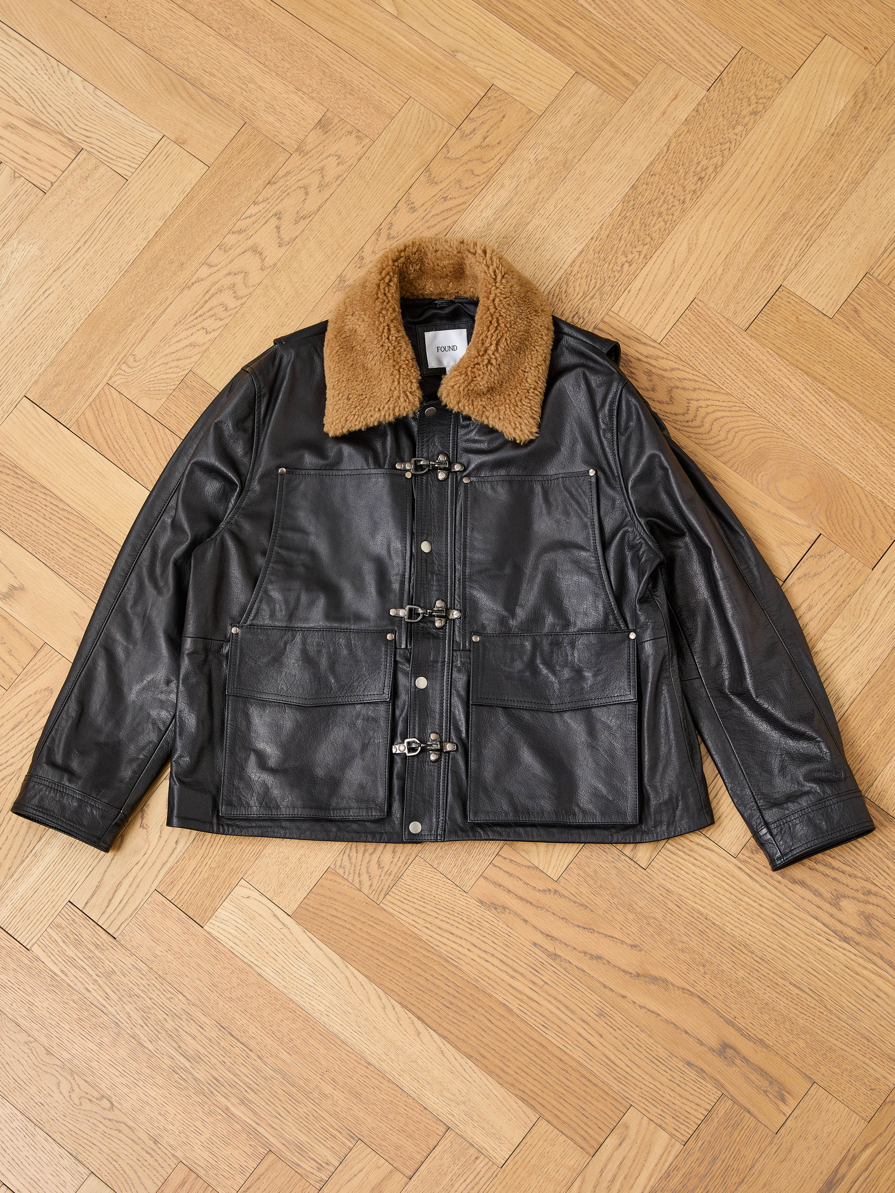 Sherpa Collar Leather Utility Jacket - Image 7