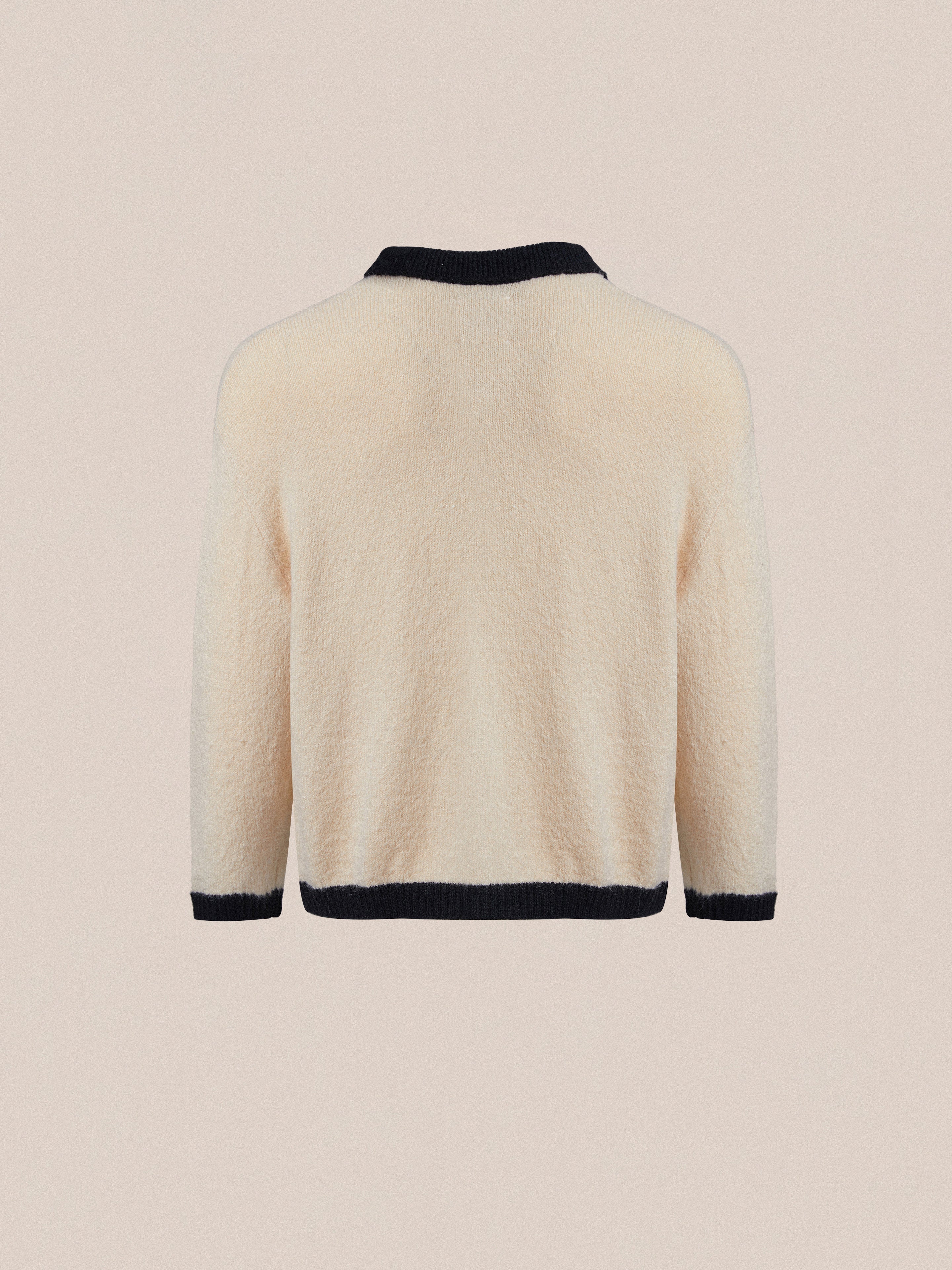 Sima Contrast Collar Knitted Cardigan - Image 6