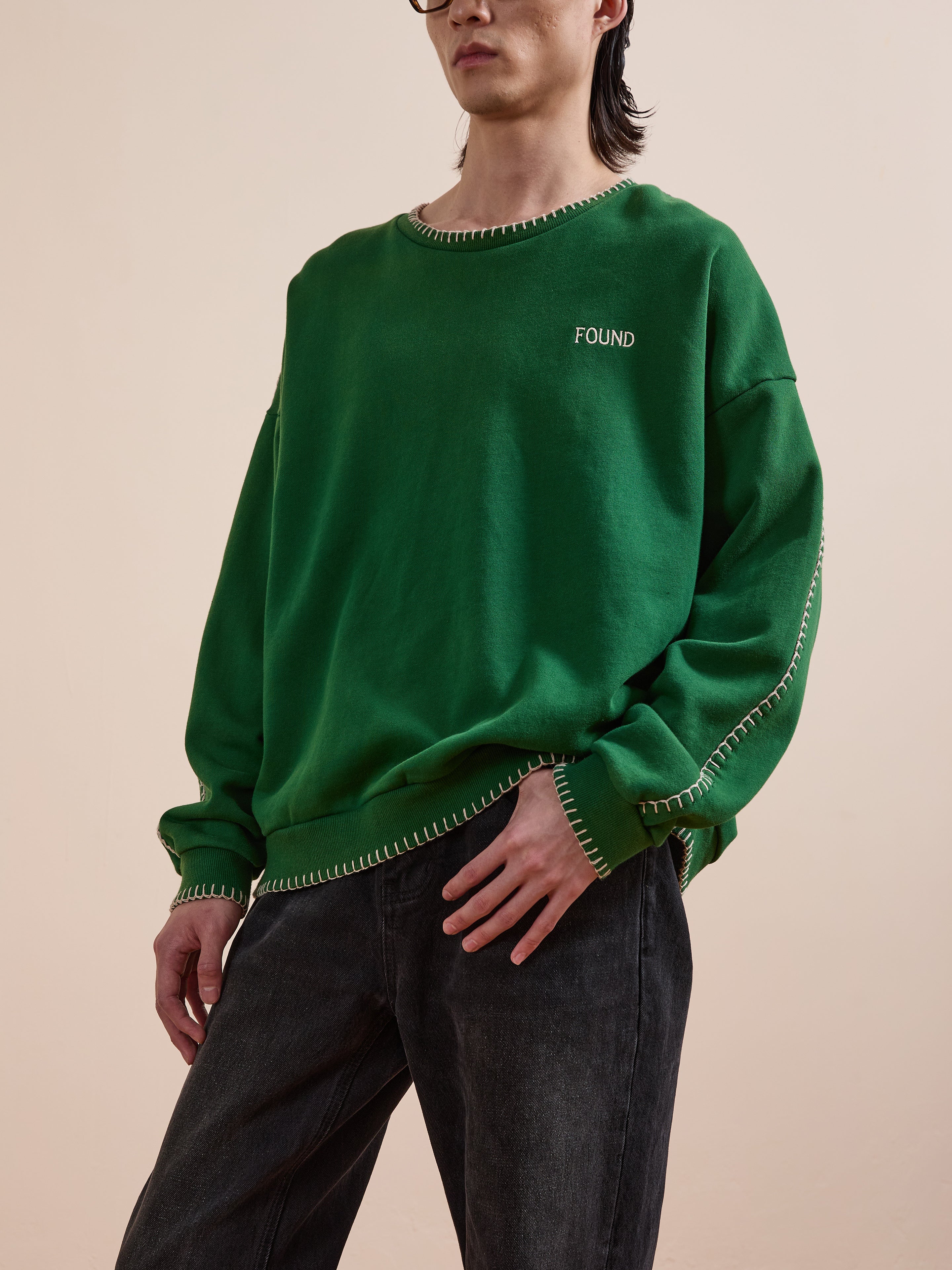 Stitched Border Distressed Crewneck - Image 3