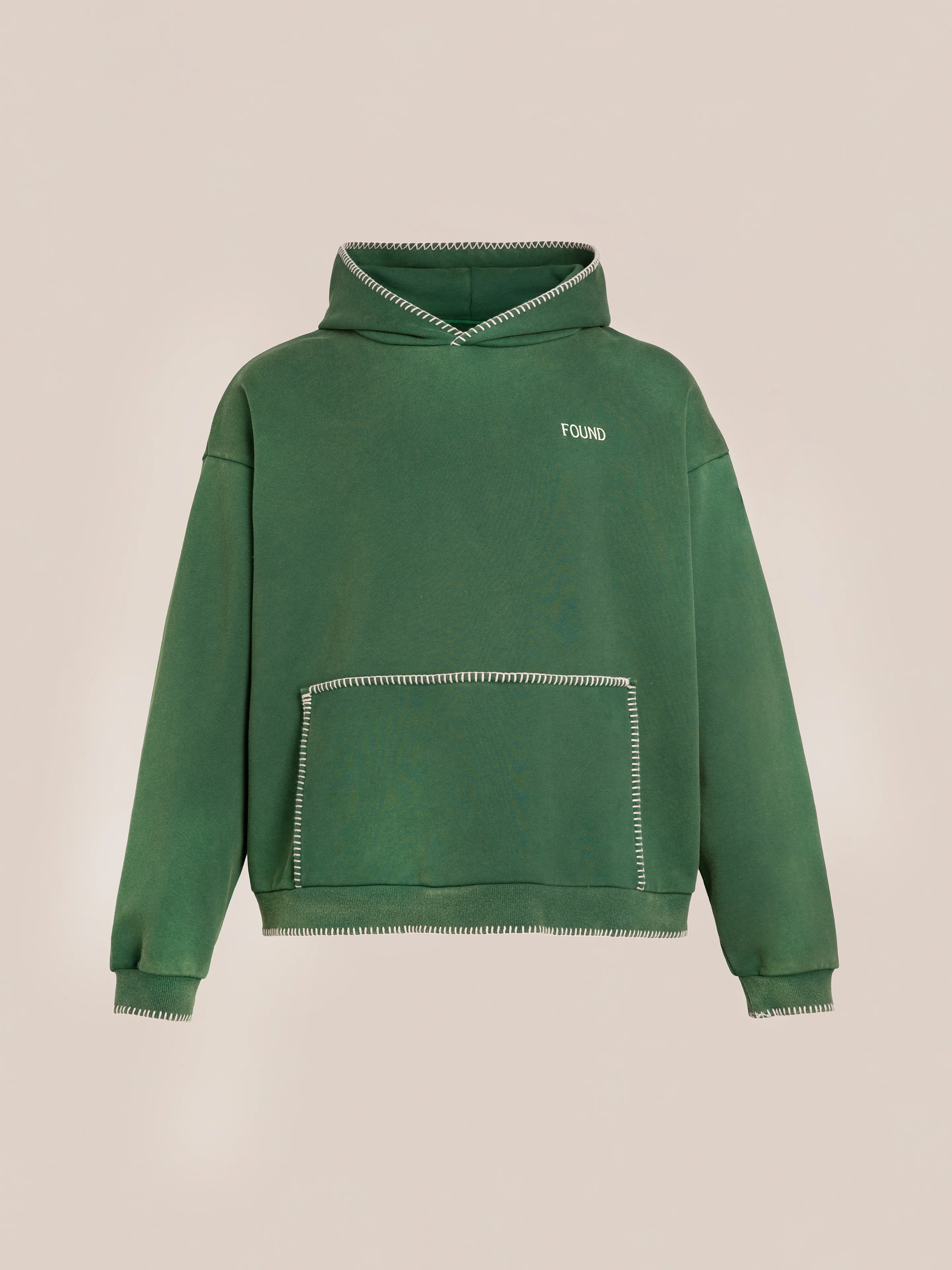Stitched Border Distressed  Logo Hoodie - Image 7