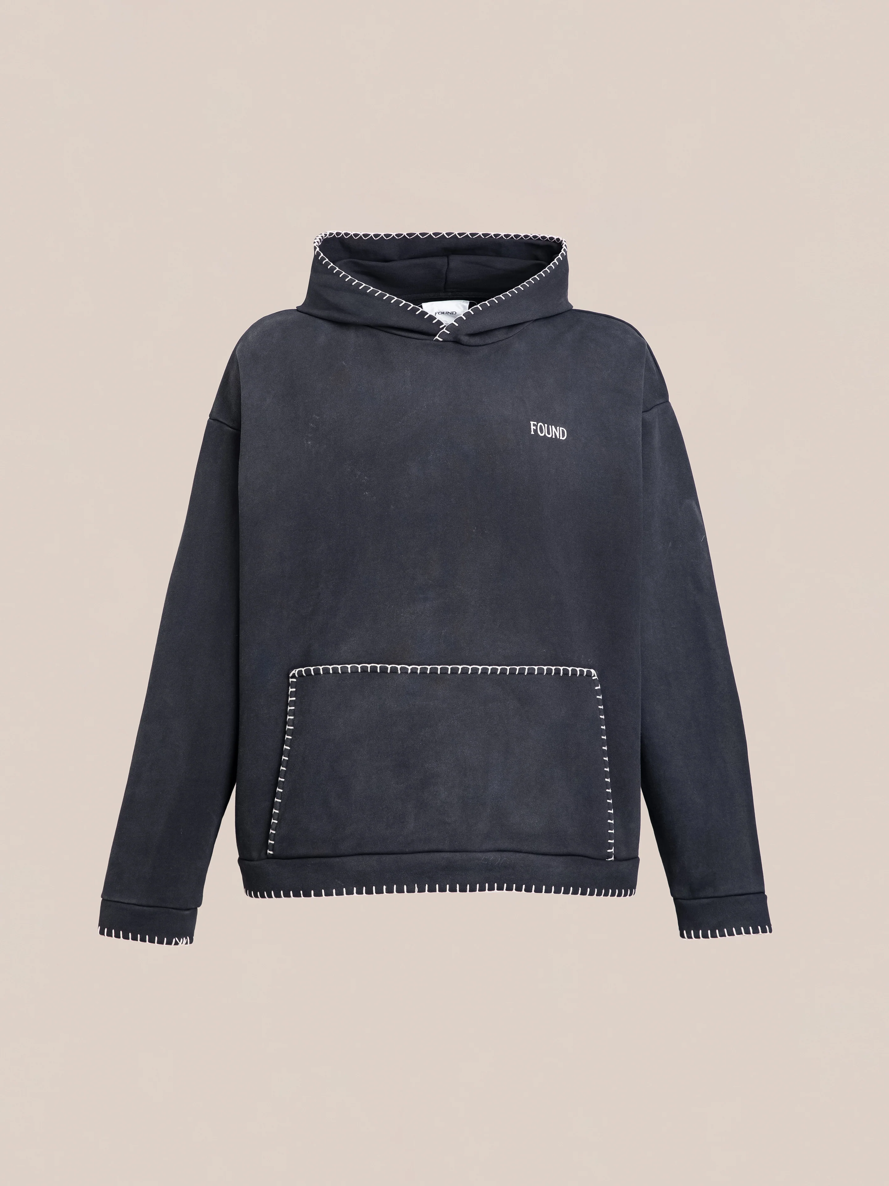 Stitched Border Distressed Logo Hoodie - Image 3