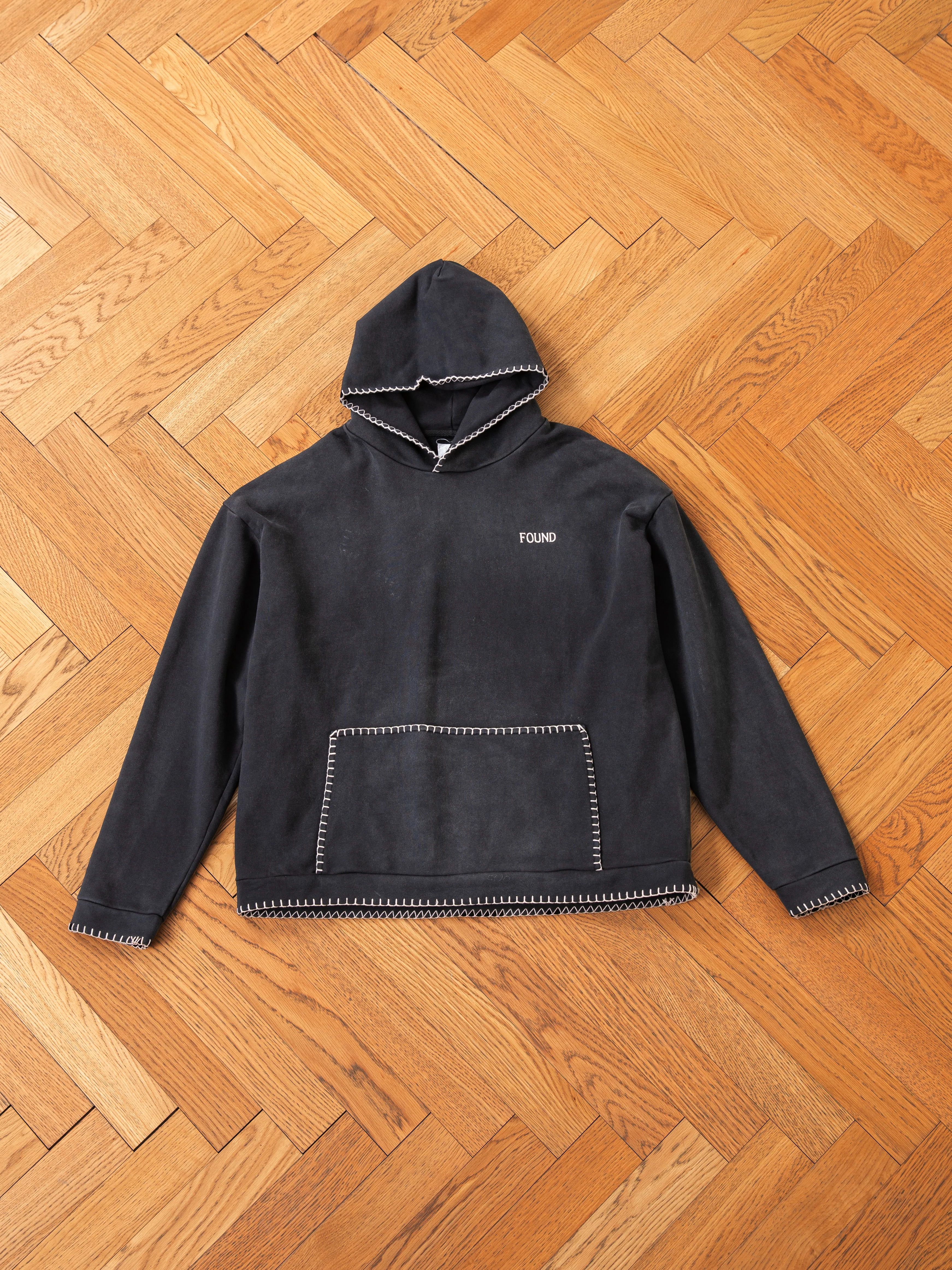 Stitched Border Distressed Logo Hoodie - Image 5