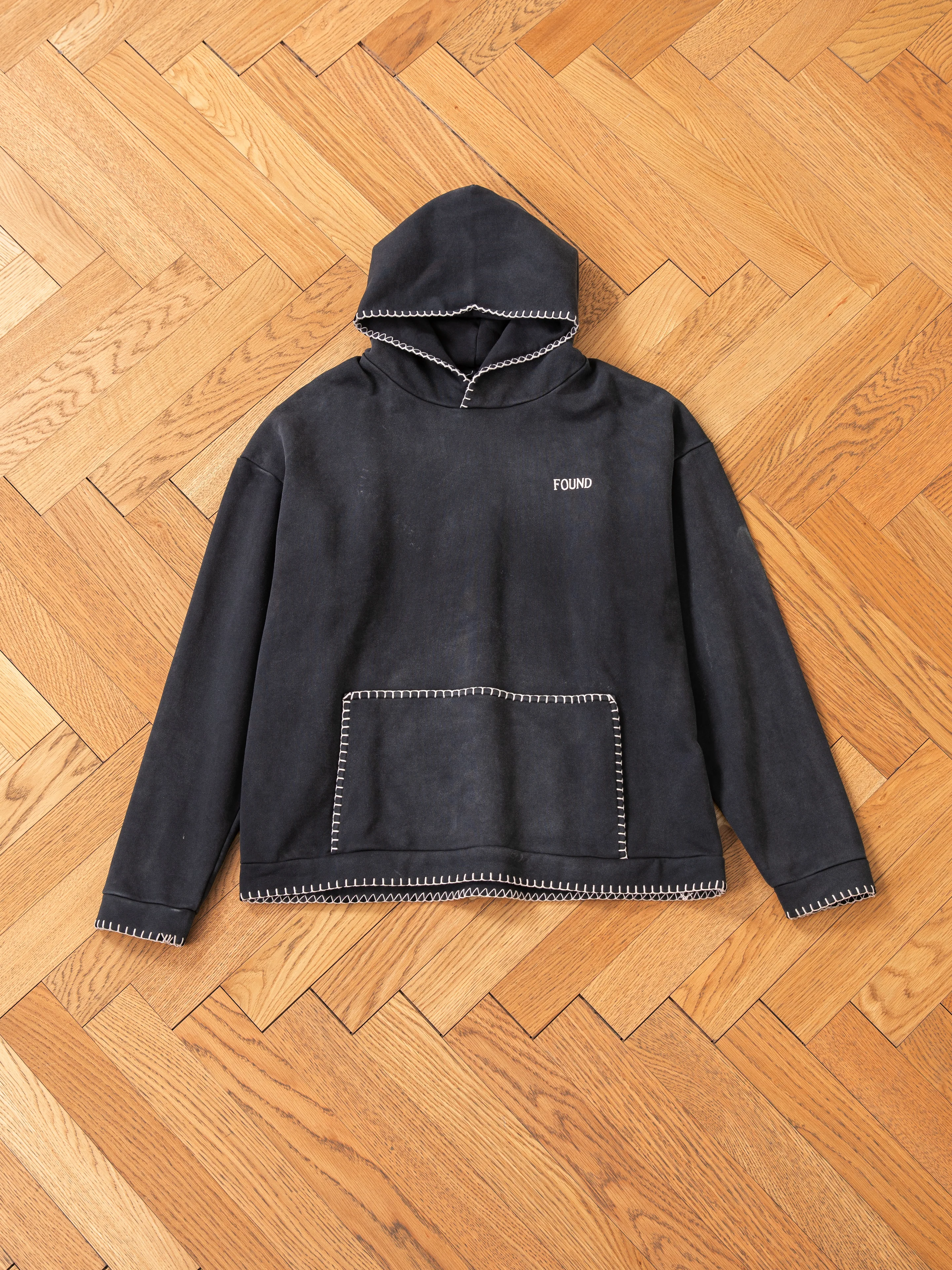 Stitched Border Distressed Logo Hoodie - Image 6