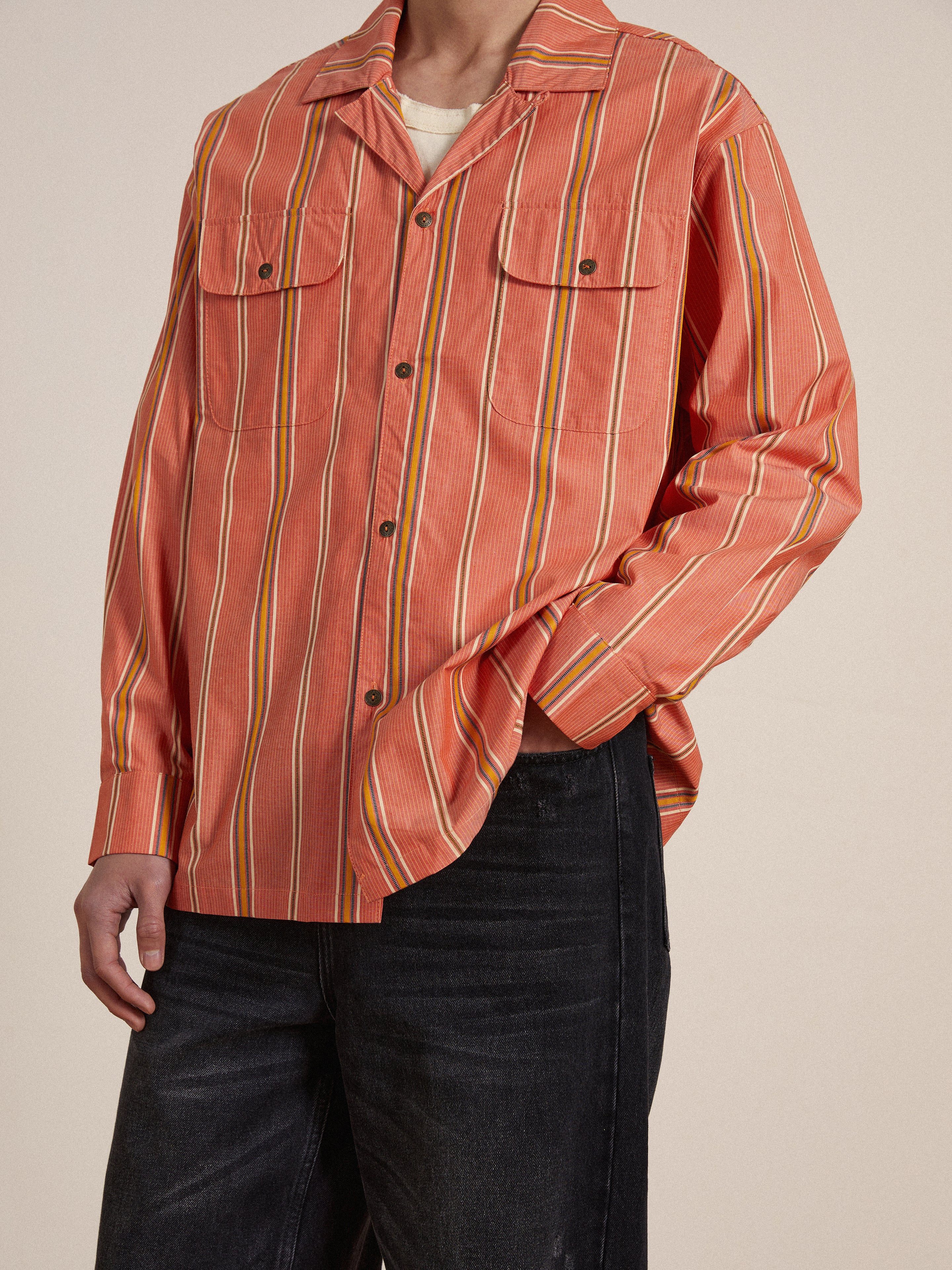 Stripe Citrus LS Camp Shirt - Image 4